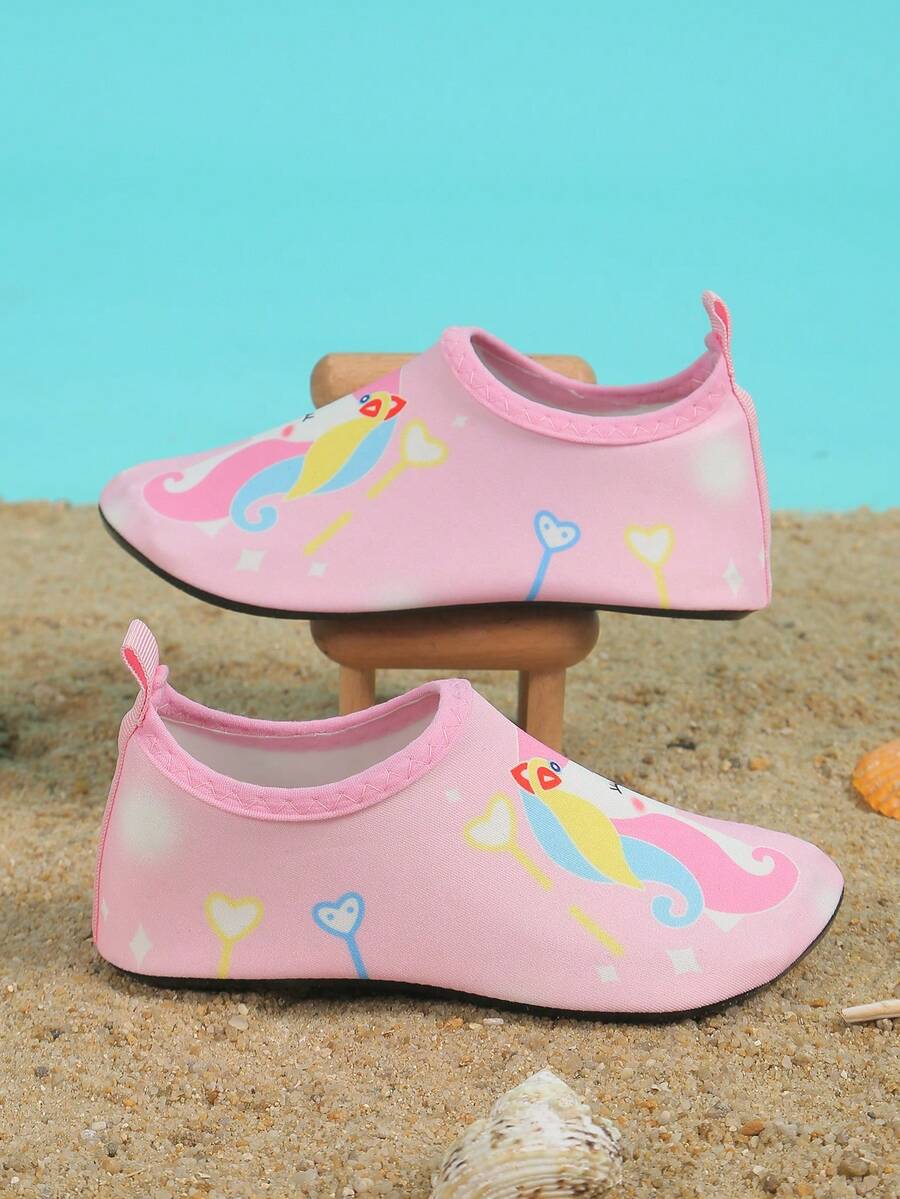 Multicolor kids water shoes featuring a breathable Lycra upper and a non-slip TPR outsole for boys and girls.