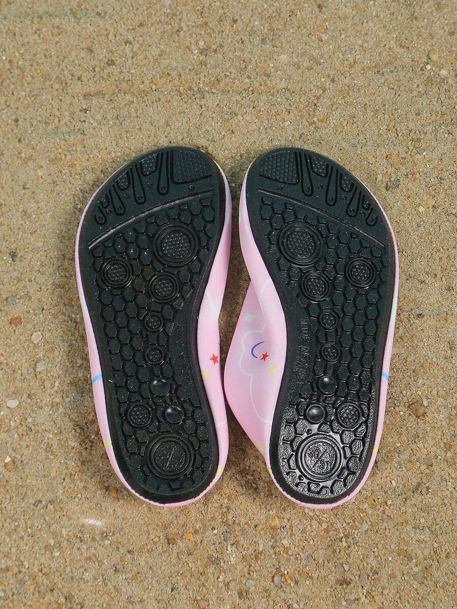 Multicolor kids water shoes featuring a breathable Lycra upper and a non-slip TPR outsole for boys and girls.