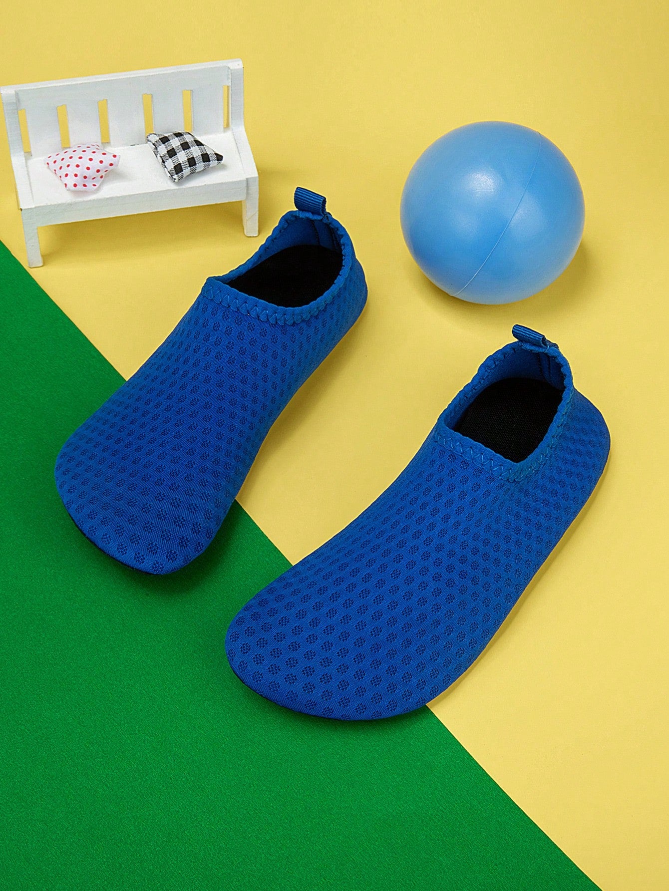 Boys black plain aqua socks featuring a slip-on rib-knit design, breathable fabric upper, mesh insole, and non-slip TPR outsole.