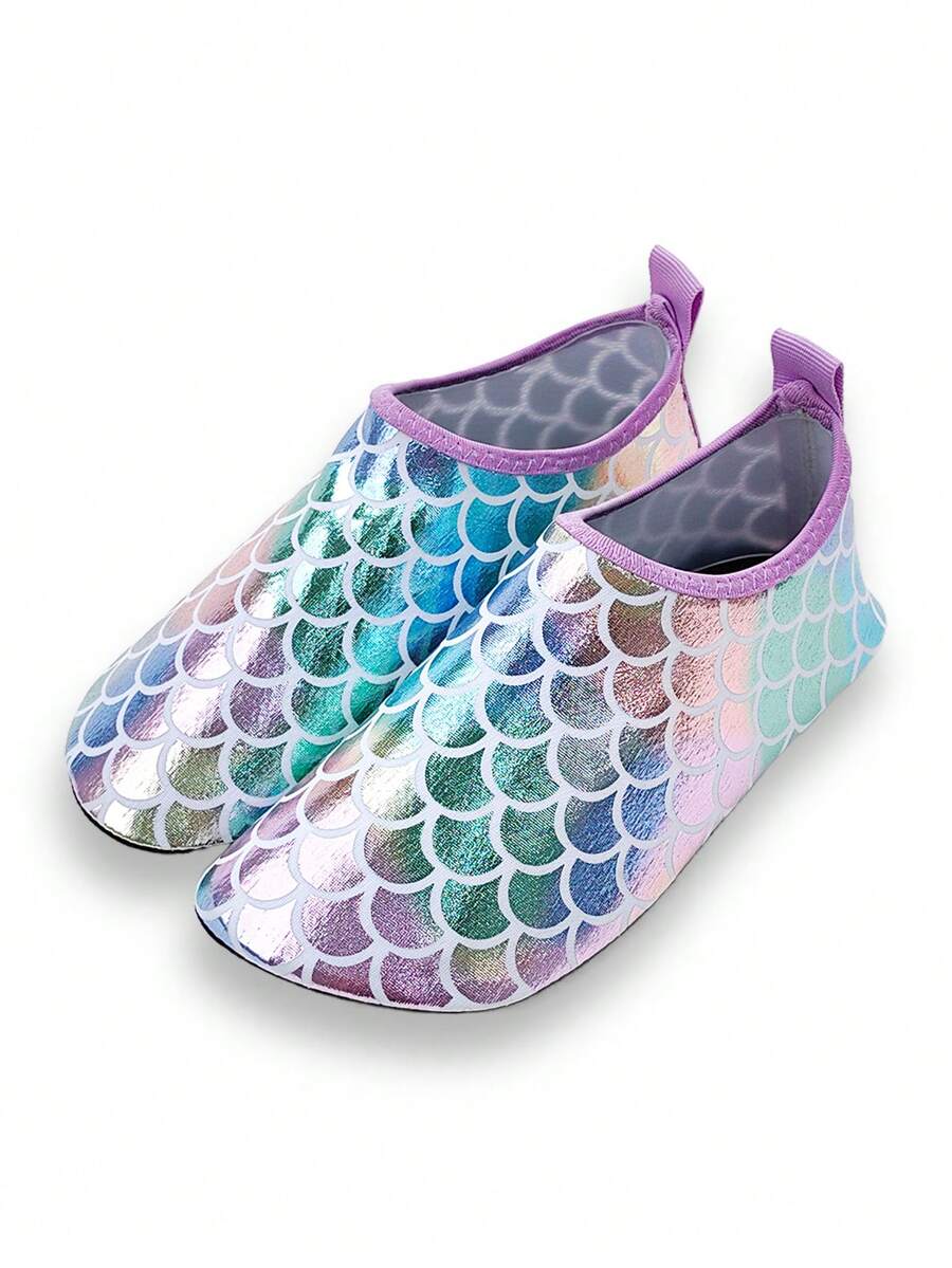 Girls' orange breathable water shoes featuring front zipper closure and durable TPR outsole.