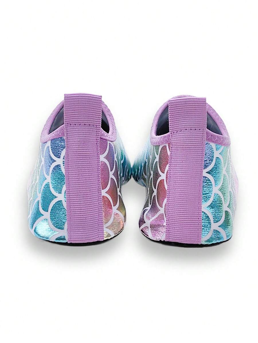 Girls' orange breathable water shoes featuring front zipper closure and durable TPR outsole.