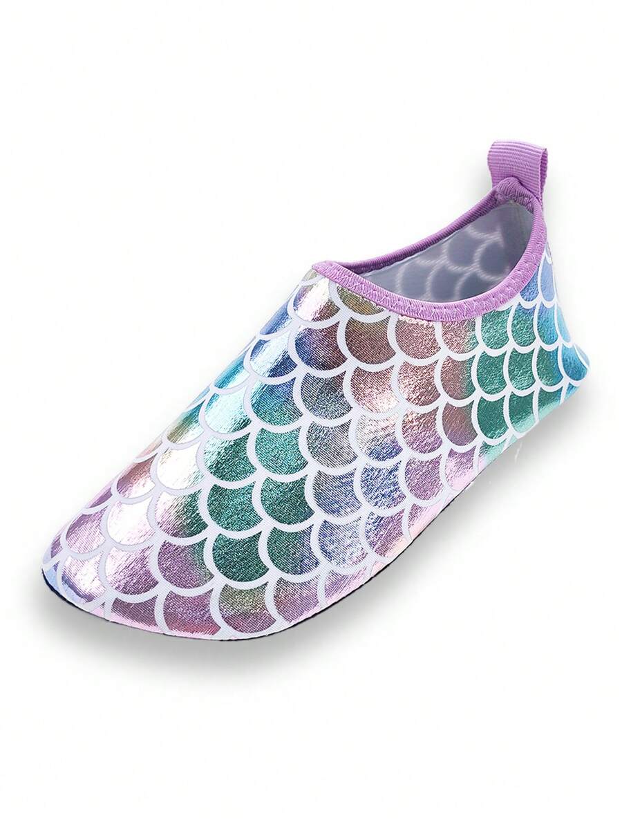 Girls' orange breathable water shoes featuring front zipper closure and durable TPR outsole.