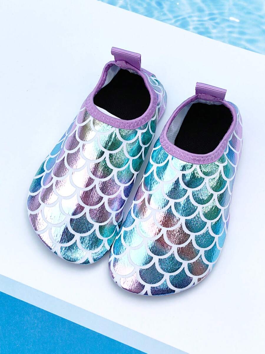 Girls' orange breathable water shoes featuring front zipper closure and durable TPR outsole.
