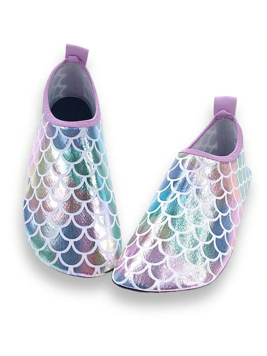 Girls' orange breathable water shoes featuring front zipper closure and durable TPR outsole.
