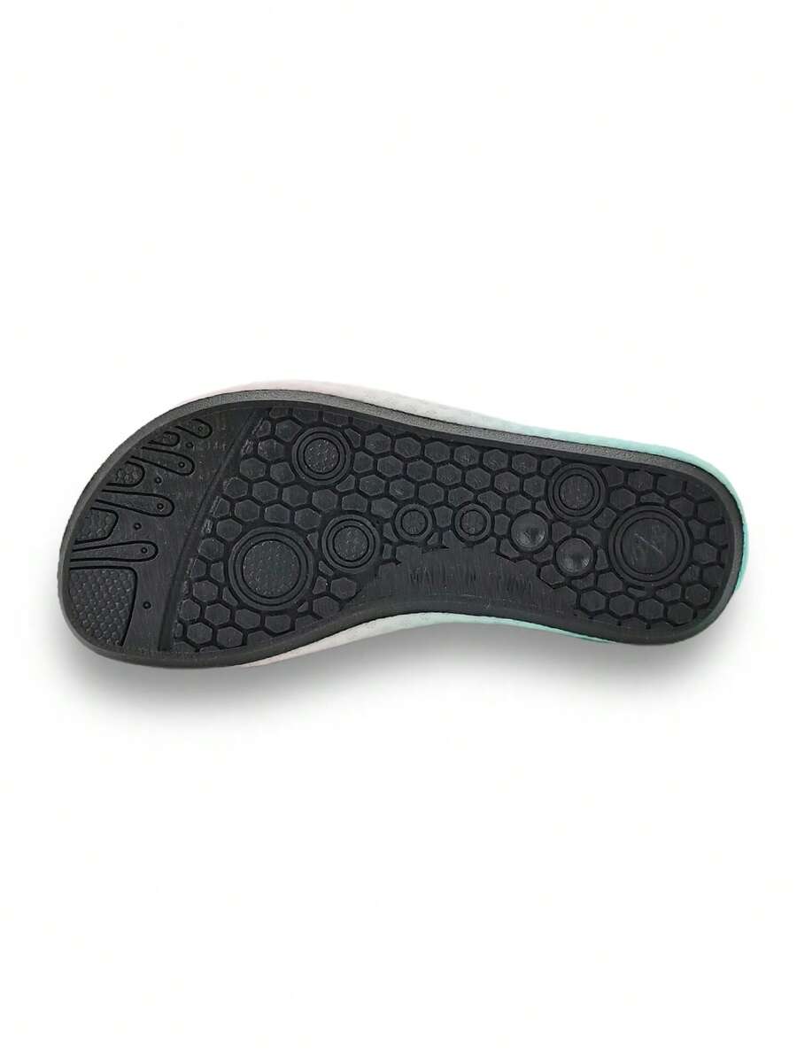 Gradient blue kids water shoes featuring breathable fabric upper, contrast binding, and flexible TPR outsole for outdoor and beach activities.