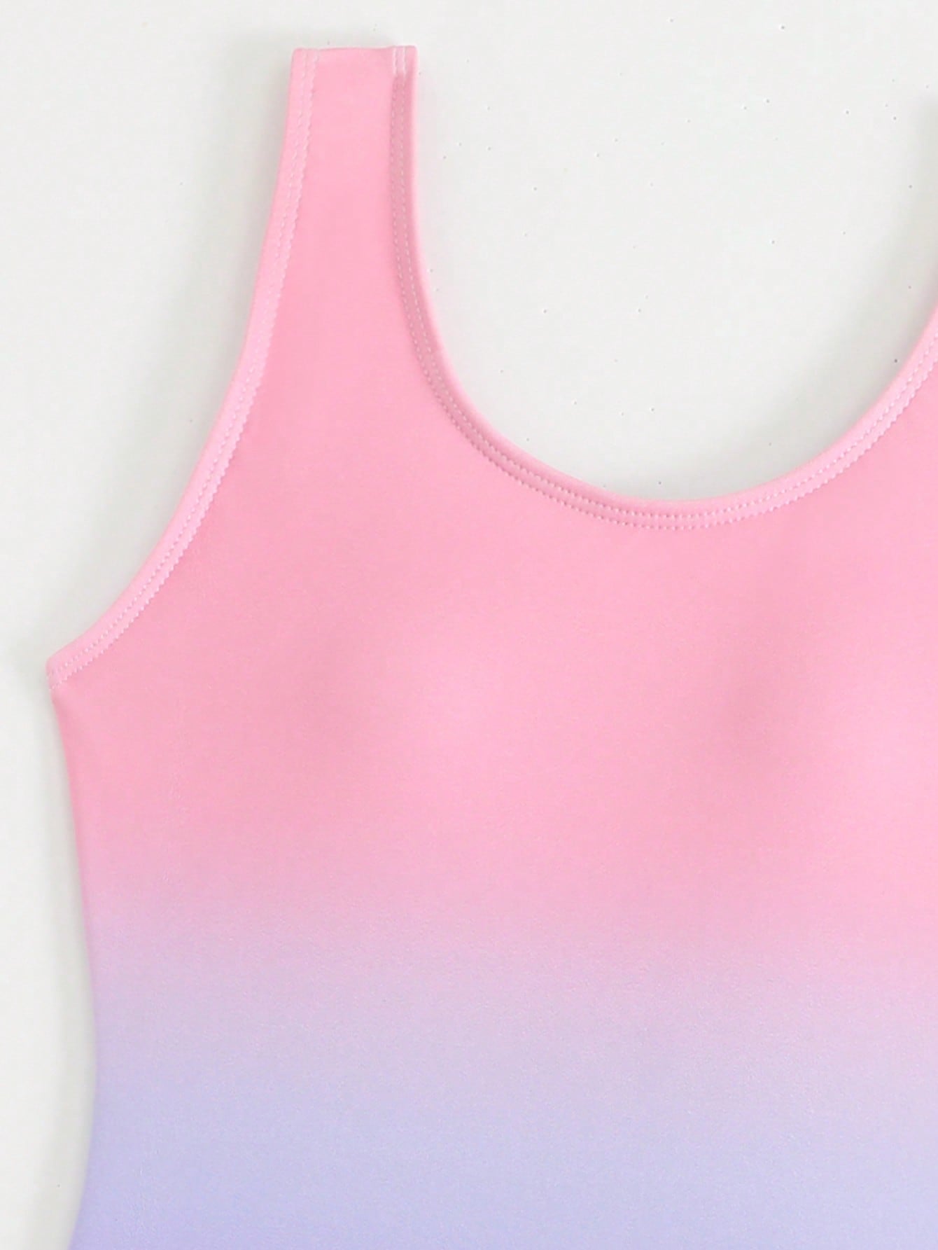 Cute Gradient Girls' One-Piece Swimsuit And Boy Shorts Two Pieces Set (Custom Print)