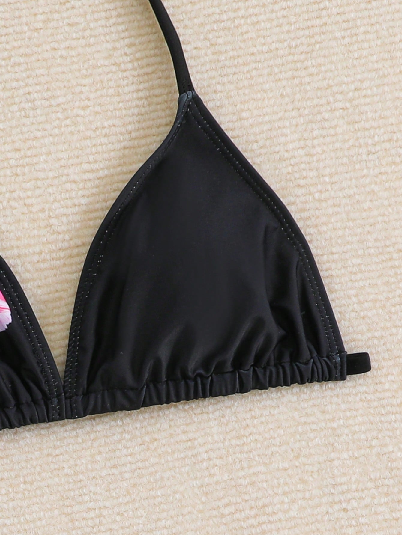 Cute Girls' Ditsy Floral Triangle Bikini Set (Print Randomly)