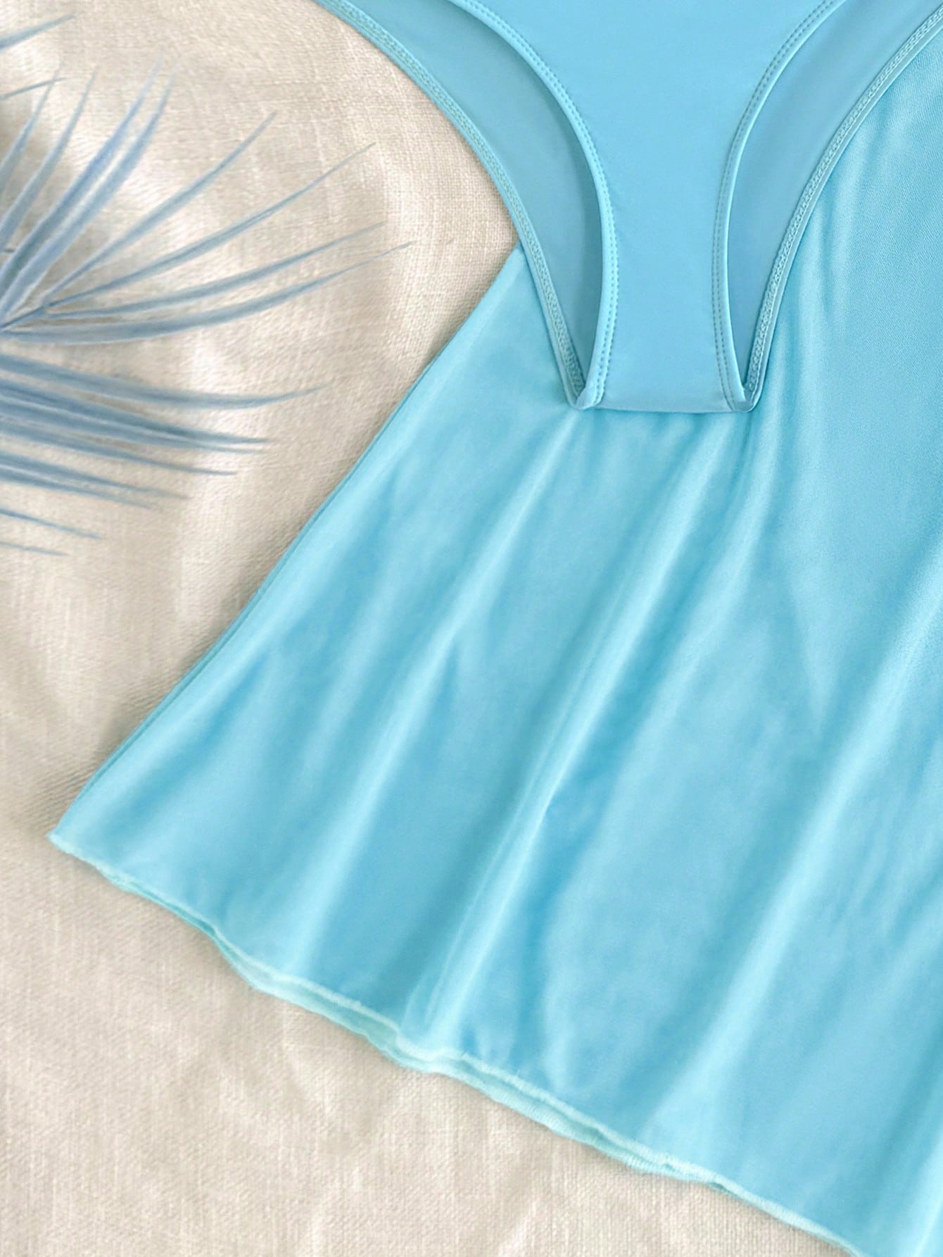 Tween Girl Knitted Blue Bikini Set With Beach-Ready Starfish Details Mermaid Outfit For Summer Vacation