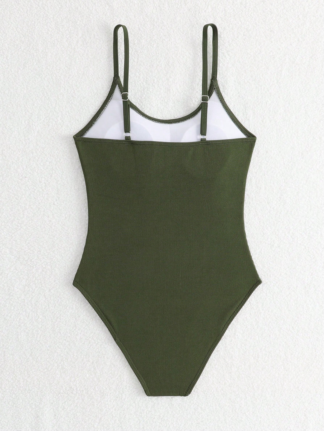 White tween girls one-piece swimsuit with V-neck, cutout detail, appliques, plant pattern, mid-waist bottom, and lined body for beach or swimming