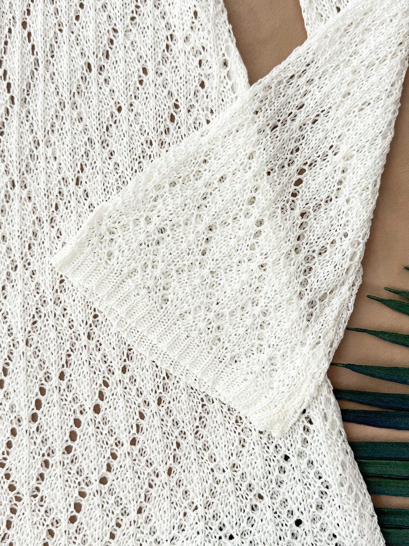 Tween girls semi-sheer white cover-up dress with V-neckline, long sleeves, contrast lace details, and zipper accent for beachwear layering.