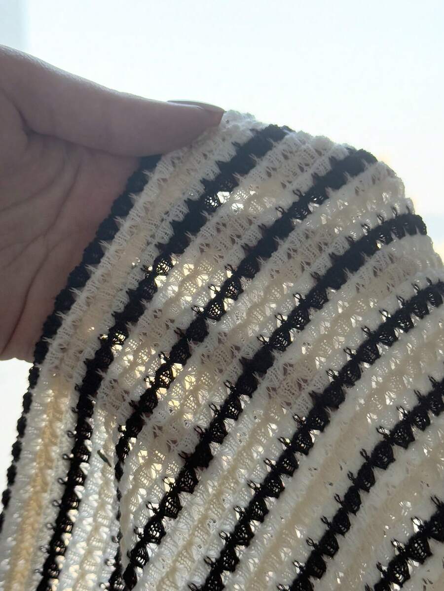 Black striped rib-knit halter tank top with lettuce trim and matching casual shorts for tween girls.