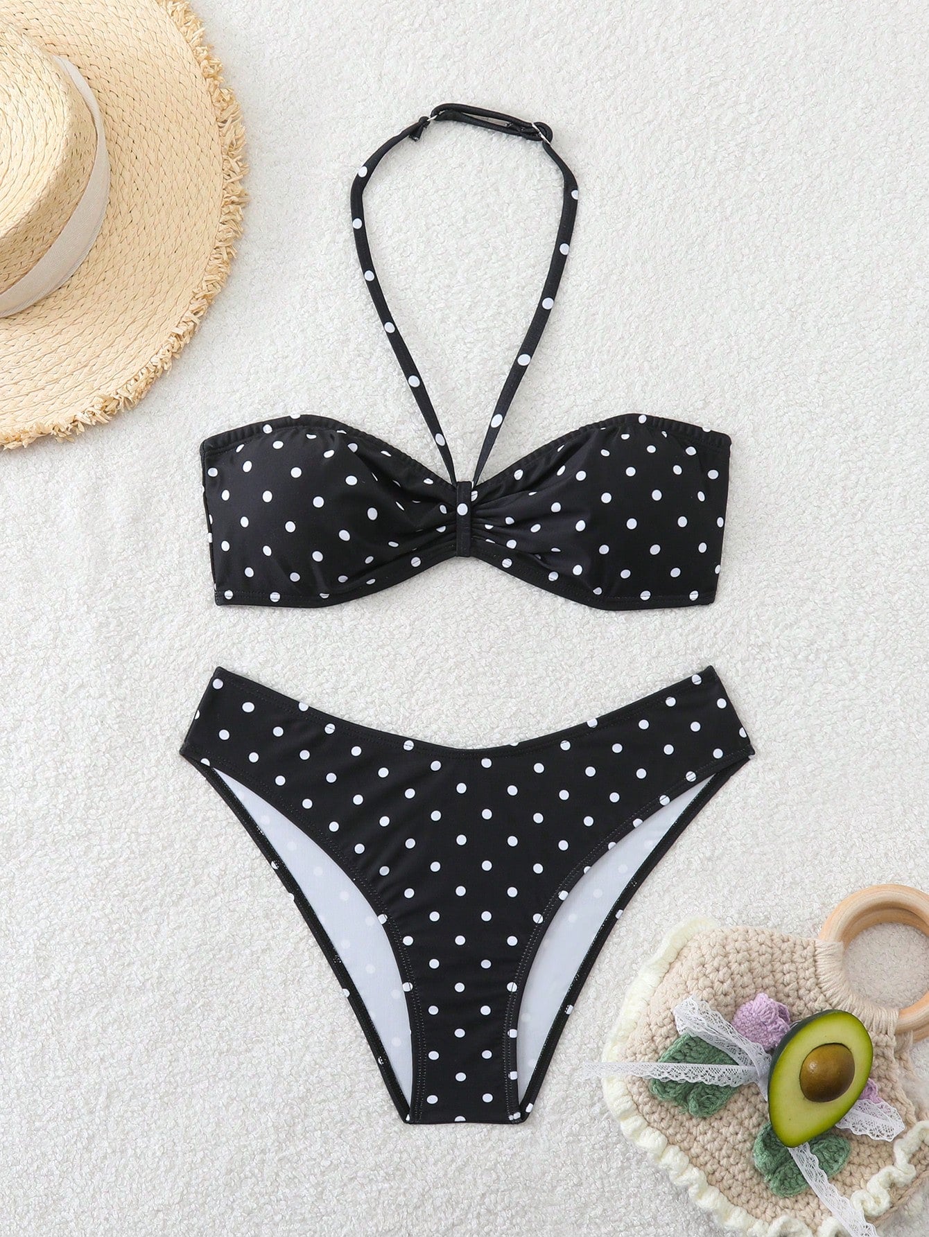 Tween girls green colorblock two-piece bikini set with spaghetti straps, sleeveless wireless top, and lined mid-waist bottoms for beach vacation wear