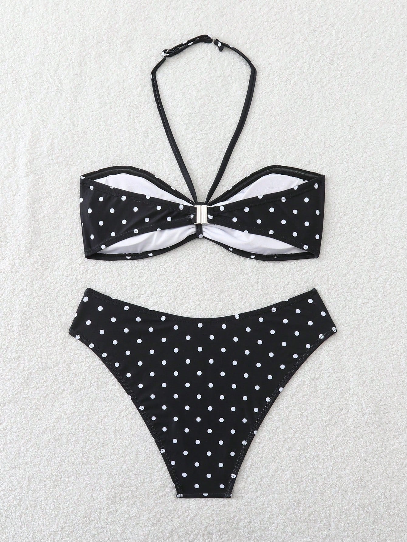 Tween girls green colorblock two-piece bikini set with spaghetti straps, sleeveless wireless top, and lined mid-waist bottoms for beach vacation wear