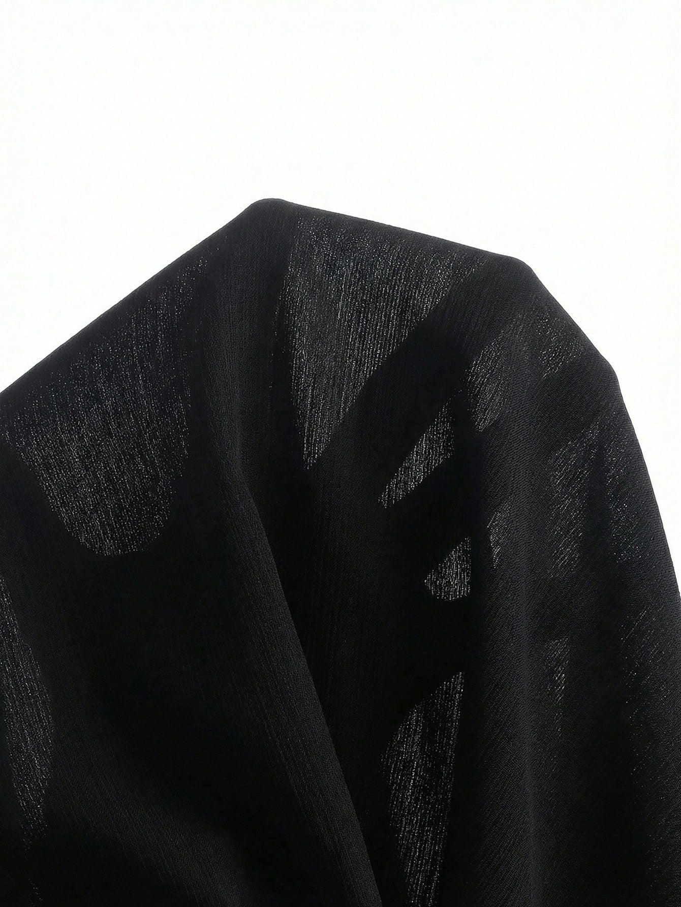 Black sheer beach wrap sarong for tween girls with metal starfish decor and asymmetrical short silhouette