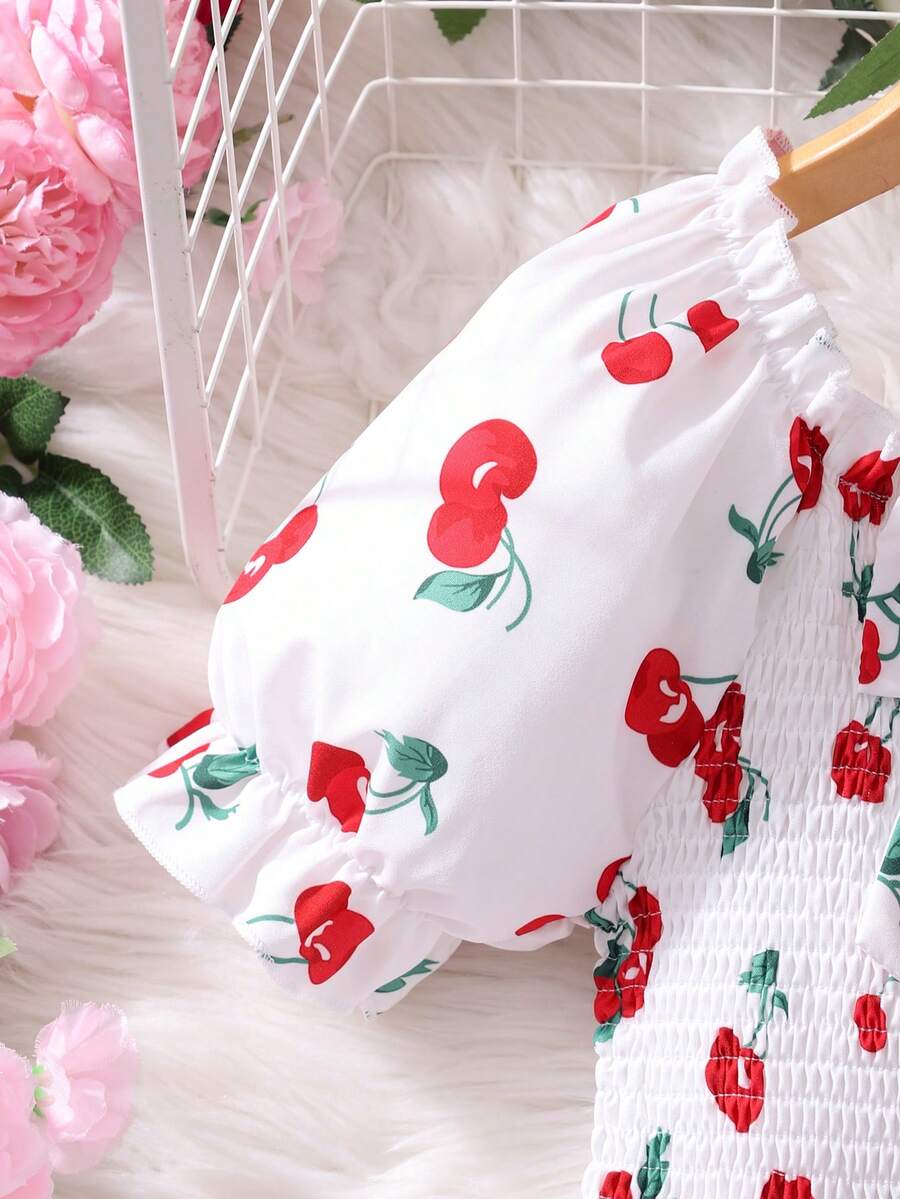 Tween girls black and white geometric short sleeve midi dress with square neck and bow front decor