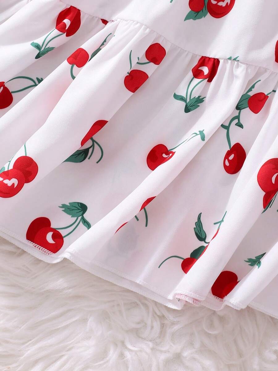 Tween girls black and white geometric short sleeve midi dress with square neck and bow front decor