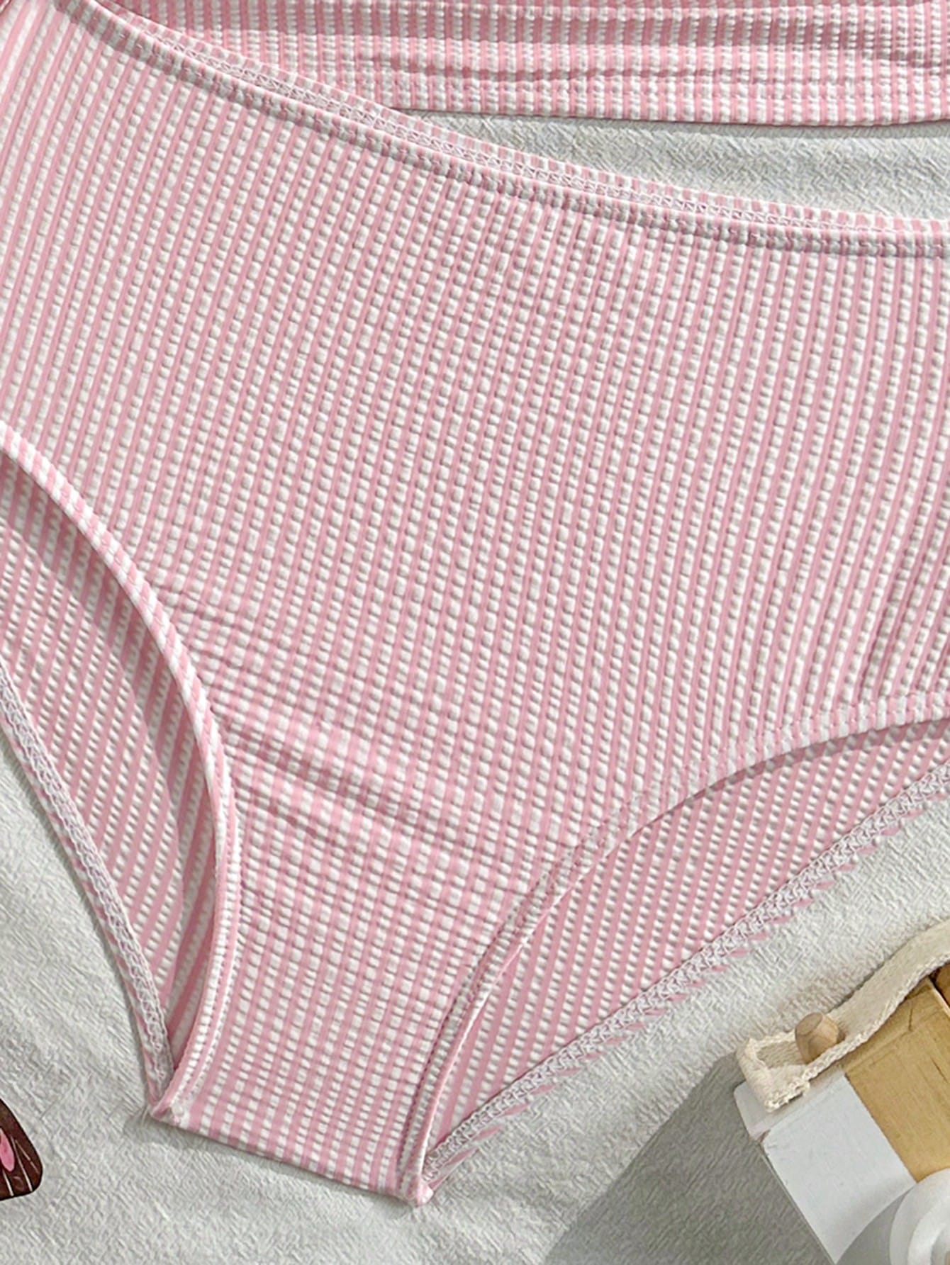 Tween Girl Striped Two Pieces Tankini Swimwear,Cute Orange And White Textured Ruched Design Cami Bathing Suit,Summer Beach Holiday Vacation Swimwear