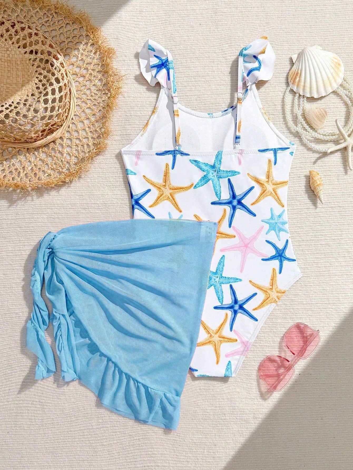 Tween Girls Floral Print One-Piece Swimsuit With Tie-Front Skirt Hibiscus Swimsuit Girls Black With Pink Flower Swimsuit Tween Hawaiian Outfit Black One Piece Bathing Suit With Skirt
