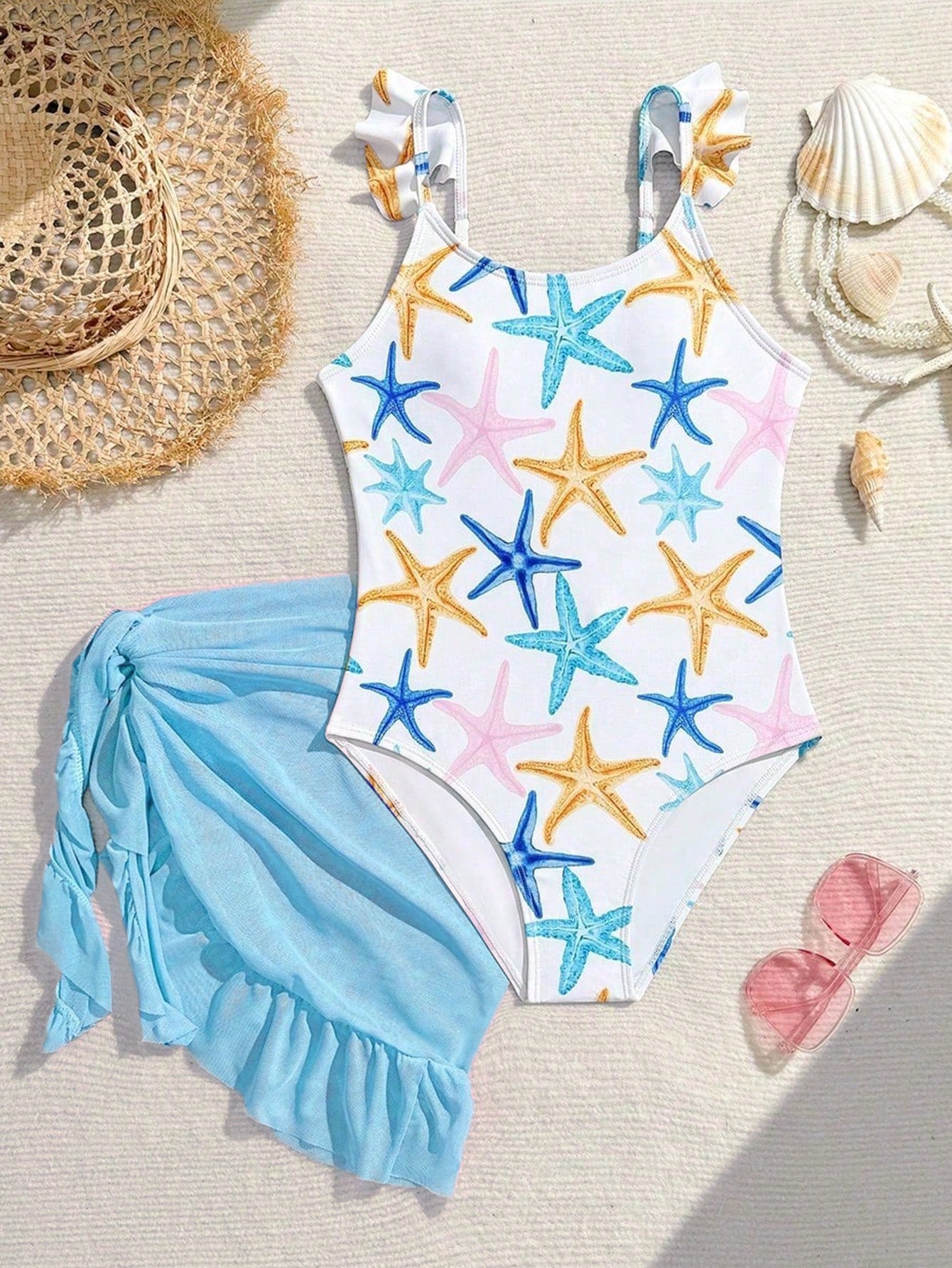 Tween Girls Floral Print One-Piece Swimsuit With Tie-Front Skirt Hibiscus Swimsuit Girls Black With Pink Flower Swimsuit Tween Hawaiian Outfit Black One Piece Bathing Suit With Skirt