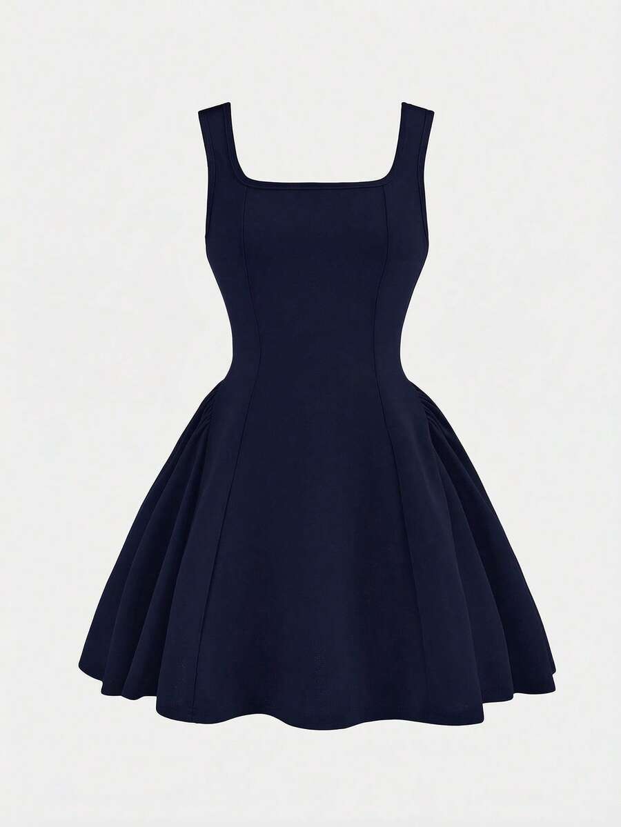 Apricot short-sleeve holiday party dress for tween girls featuring a square neckline, contrast lace details, high waist, flared A-line hem, and bowknot ruffle back detail.