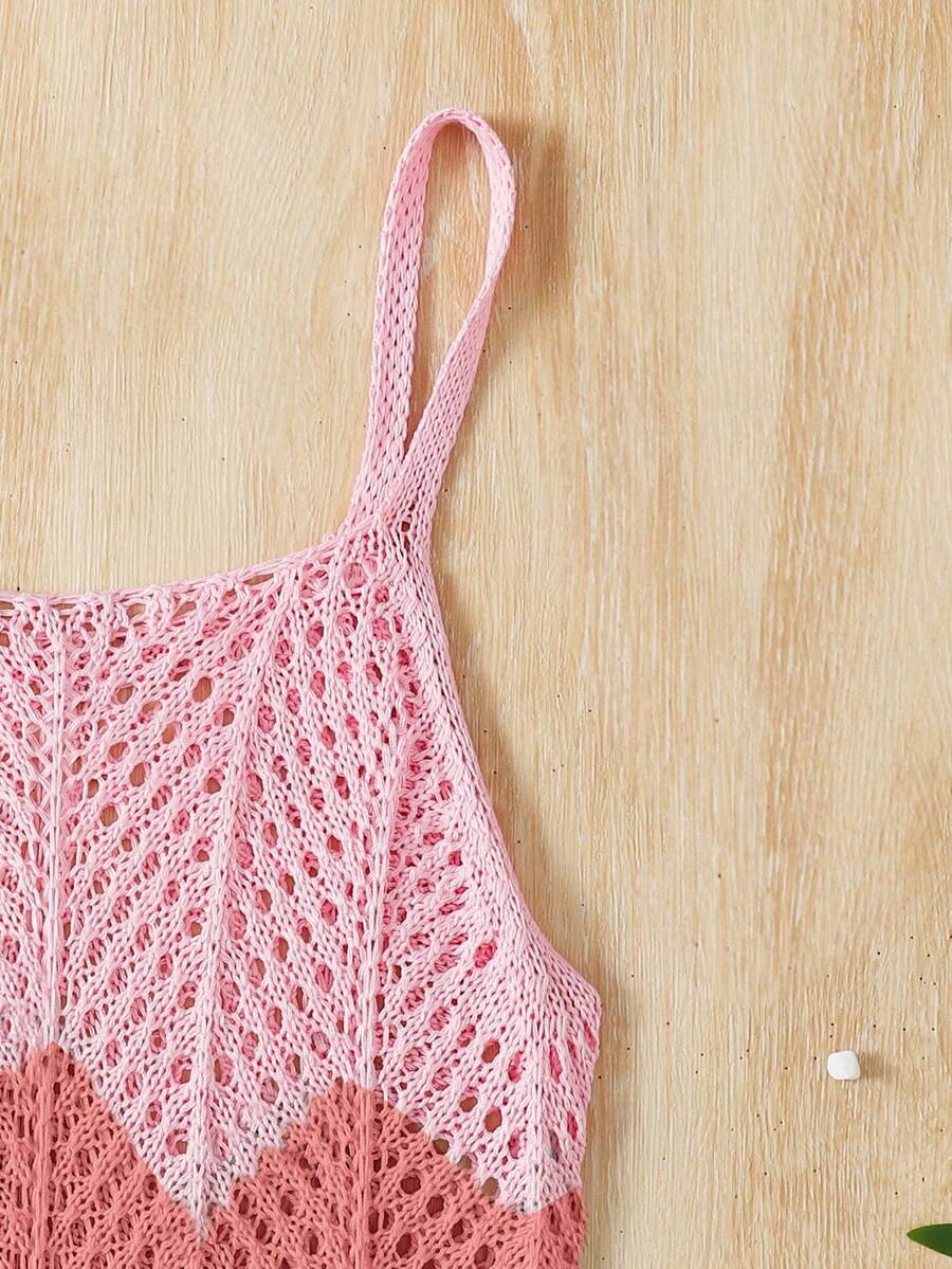 Girls' Summer Crochet Mesh Cami Dress Cover-Up, White Casual Beach Vacation Tween Girl