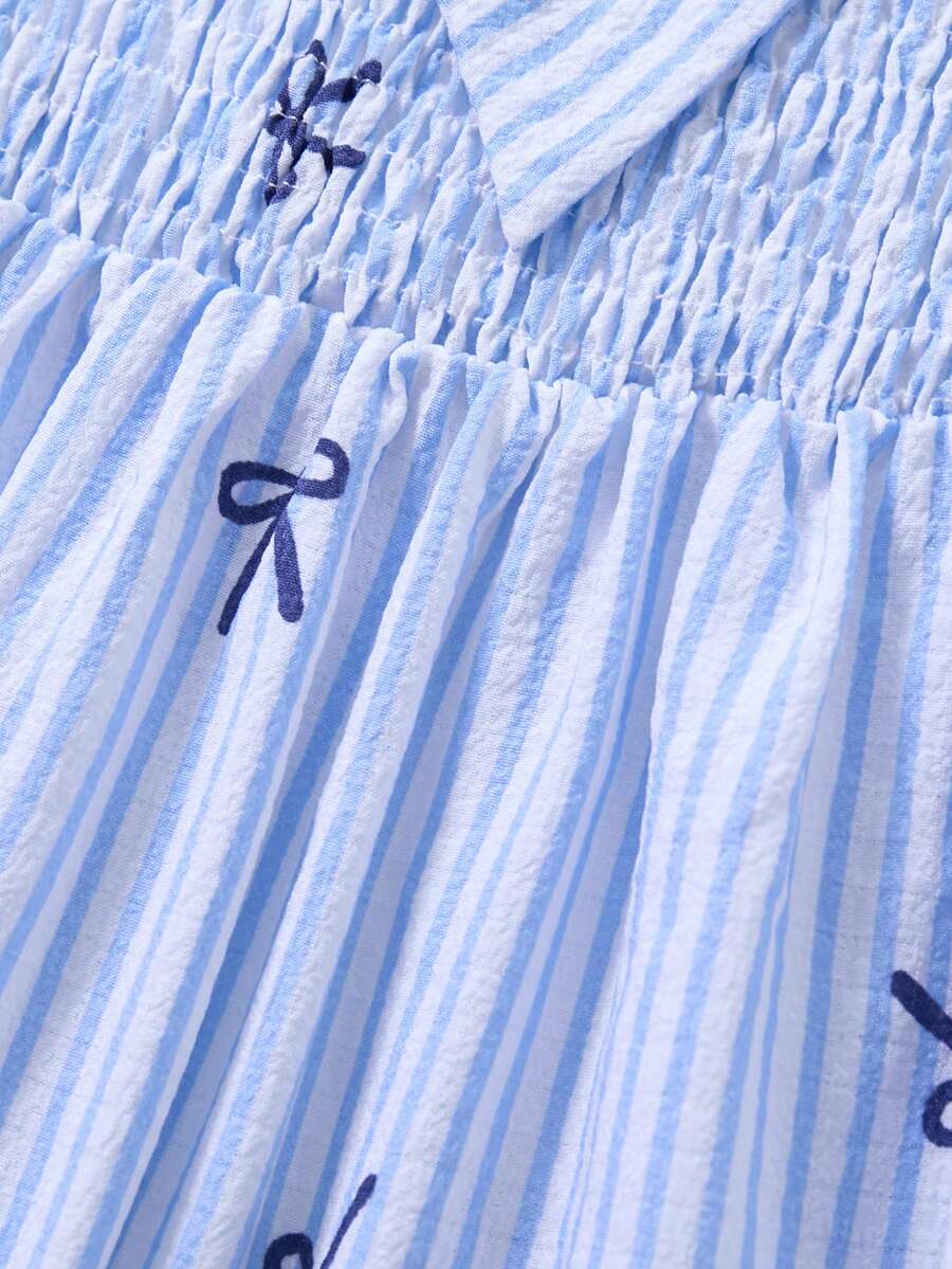 ChillGRL square neck short puff sleeve A-line long dress for teen girls featuring shirred high waist detailing and a flounce hem.