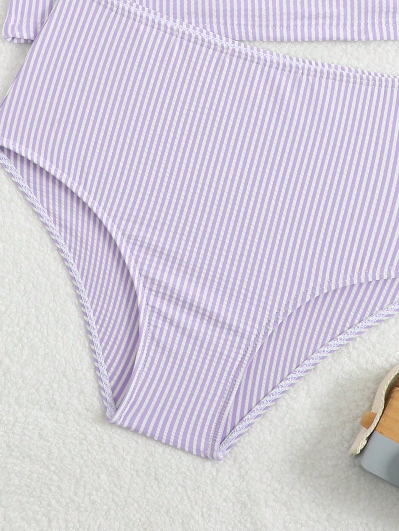 Tween Girl Striped Two Pieces Tankini Swimwear,Cute Orange And White Textured Ruched Design Cami Bathing Suit,Summer Beach Holiday Vacation Swimwear