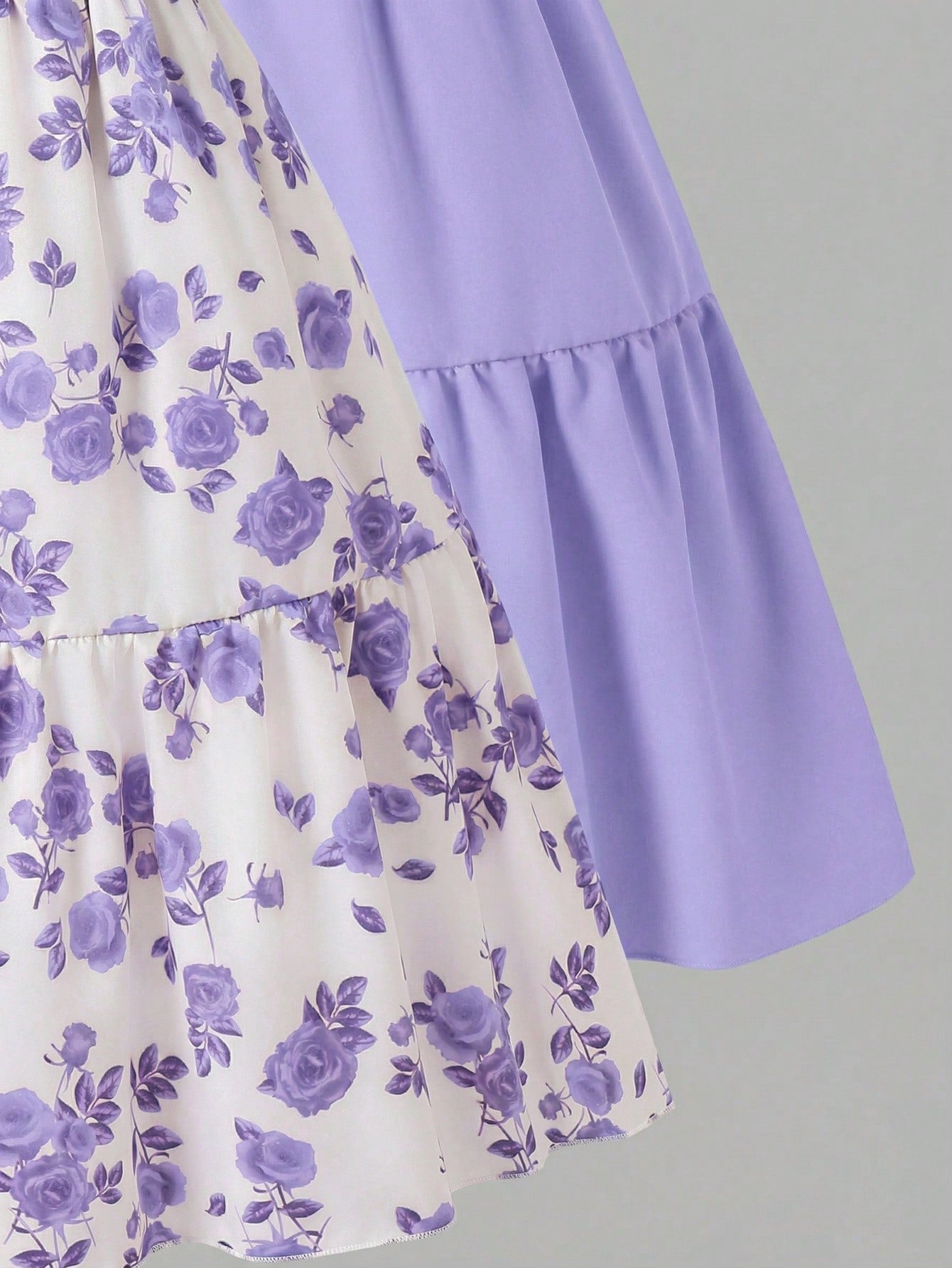 Girls' 2-piece summer sleeveless cami dress set with spaghetti straps, shirred detail, high waist, flounce hem, and multicolor fruit and plant print for vacation or beach matching outfits.