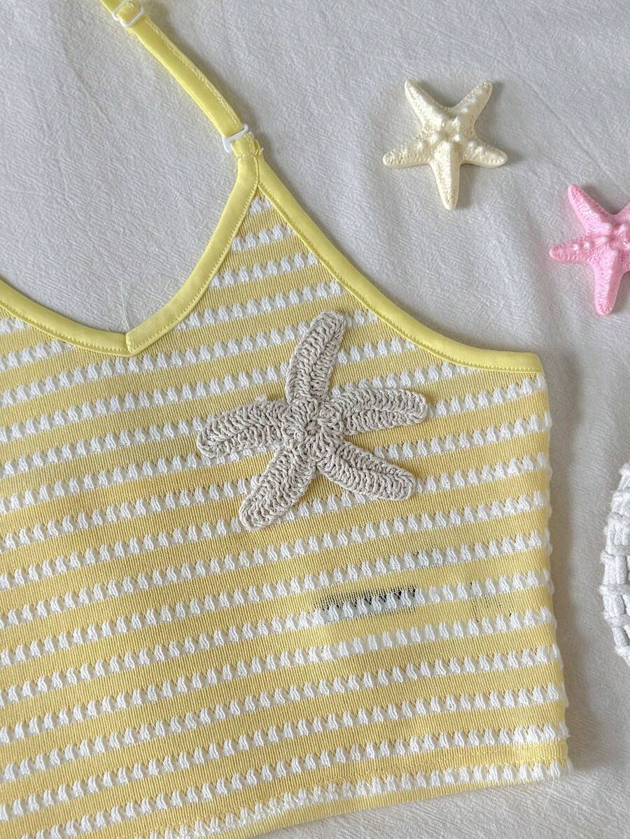 Tween girls apricot knitted texture halter top and elastic waistband shorts set.