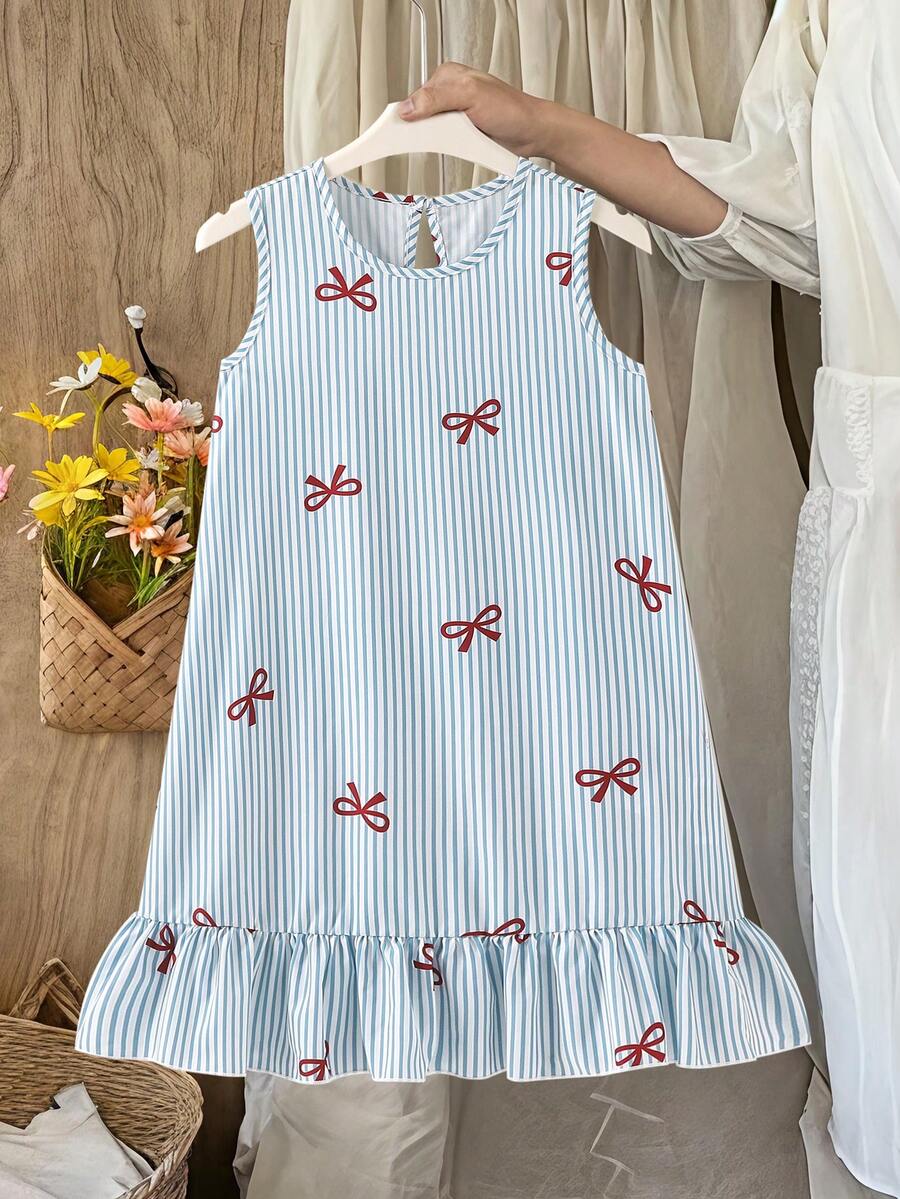 Tween girls casual leopard print smock mini dress featuring a round neck and flounce ruffle hem.