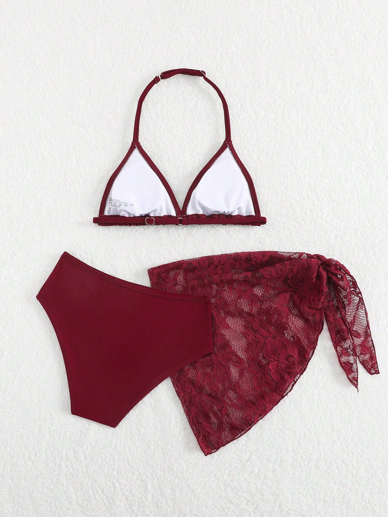Cute Girls' Ditsy Floral Triangle Bikini Set (Print Randomly)