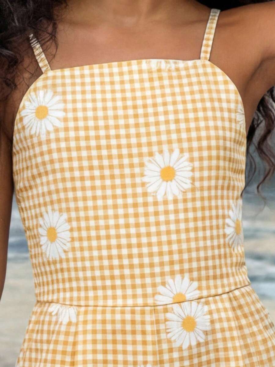 Tween girls casual 2-piece set featuring an apricot woven camisole crop top with back shirring and matching high-waisted loose long pants.