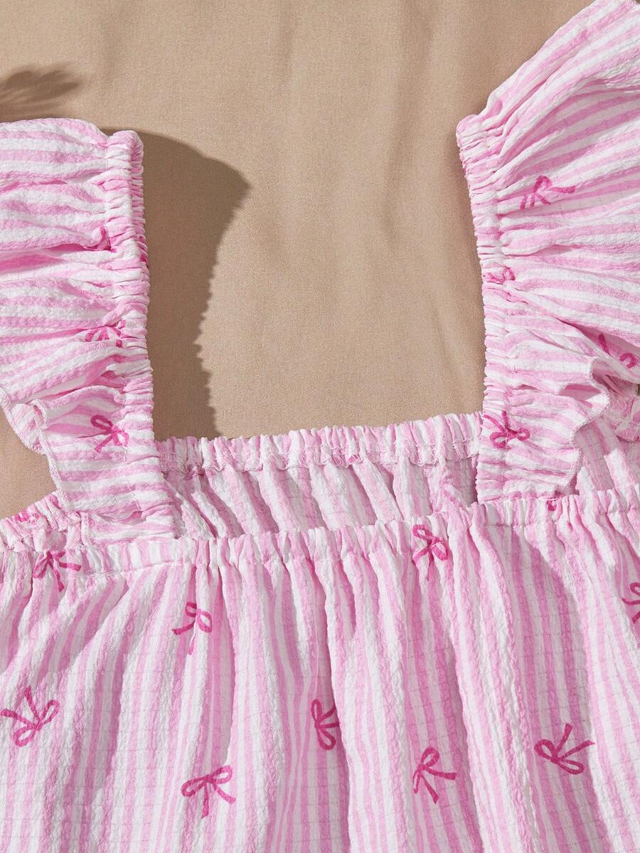 Tween girls 2-piece bohemian outfit set in apricot featuring a square neck embroidered sleeveless camisole top and matching floral wide leg shorts.