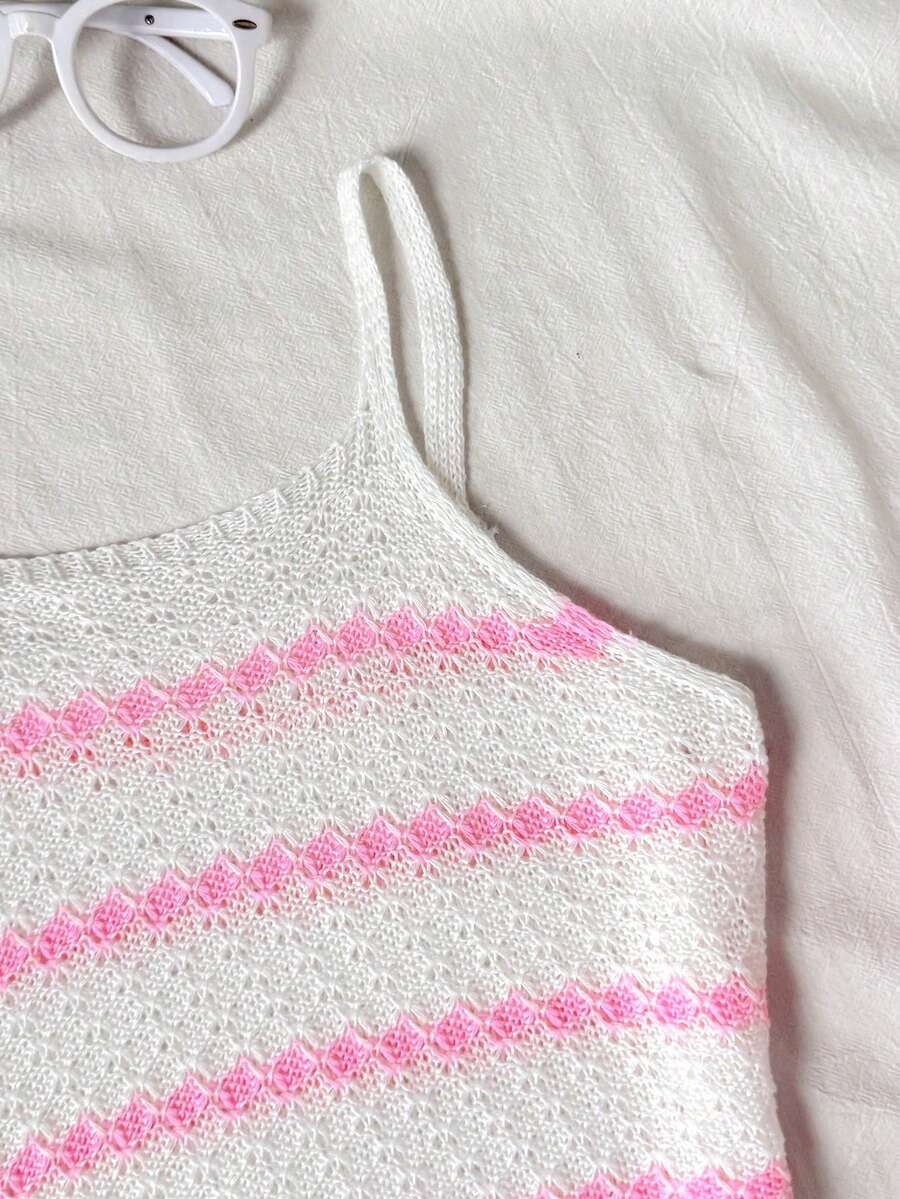 Baby pink striped girls swimsuit cover up with spaghetti straps and sleeveless design for summer beach and pool wear