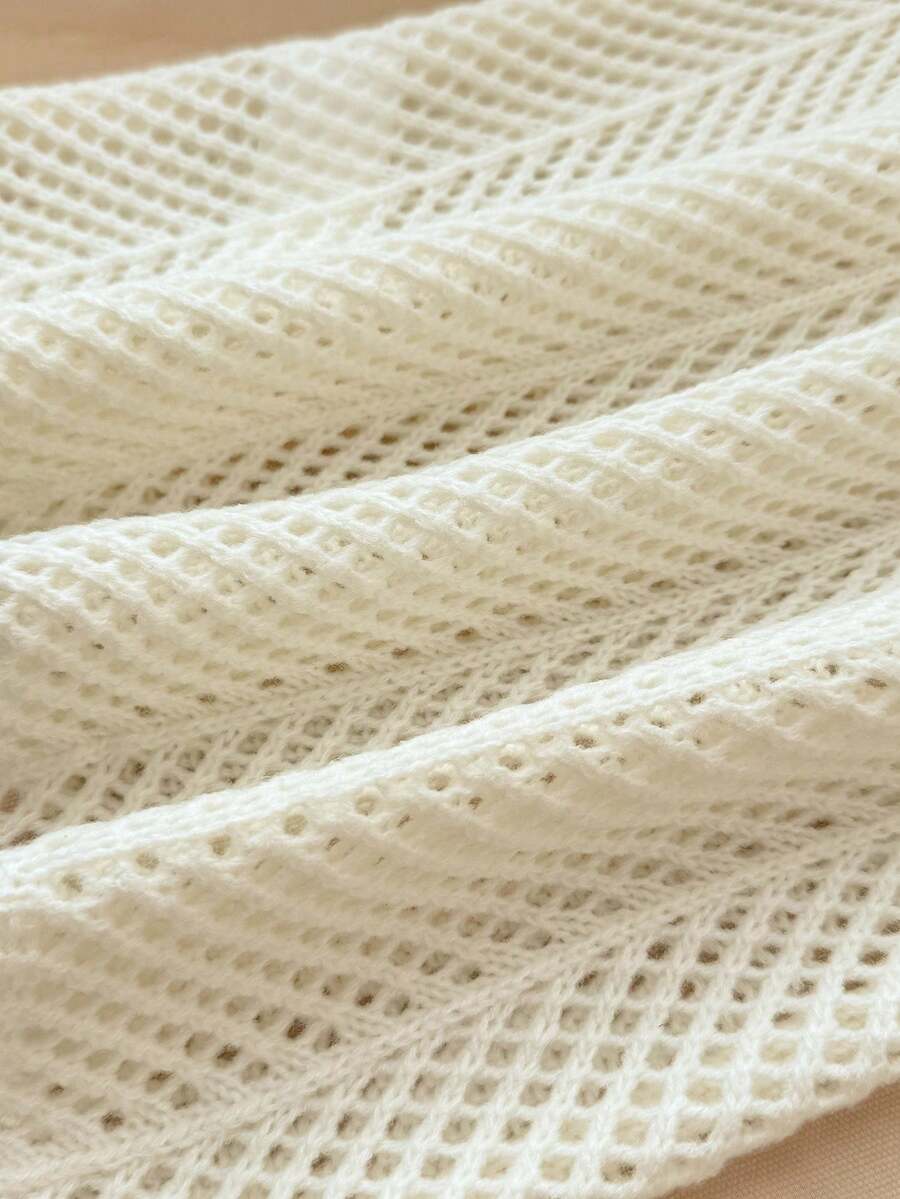 Girls' Summer Crochet Mesh Cami Dress Cover-Up, White Casual Beach Vacation Tween Girl