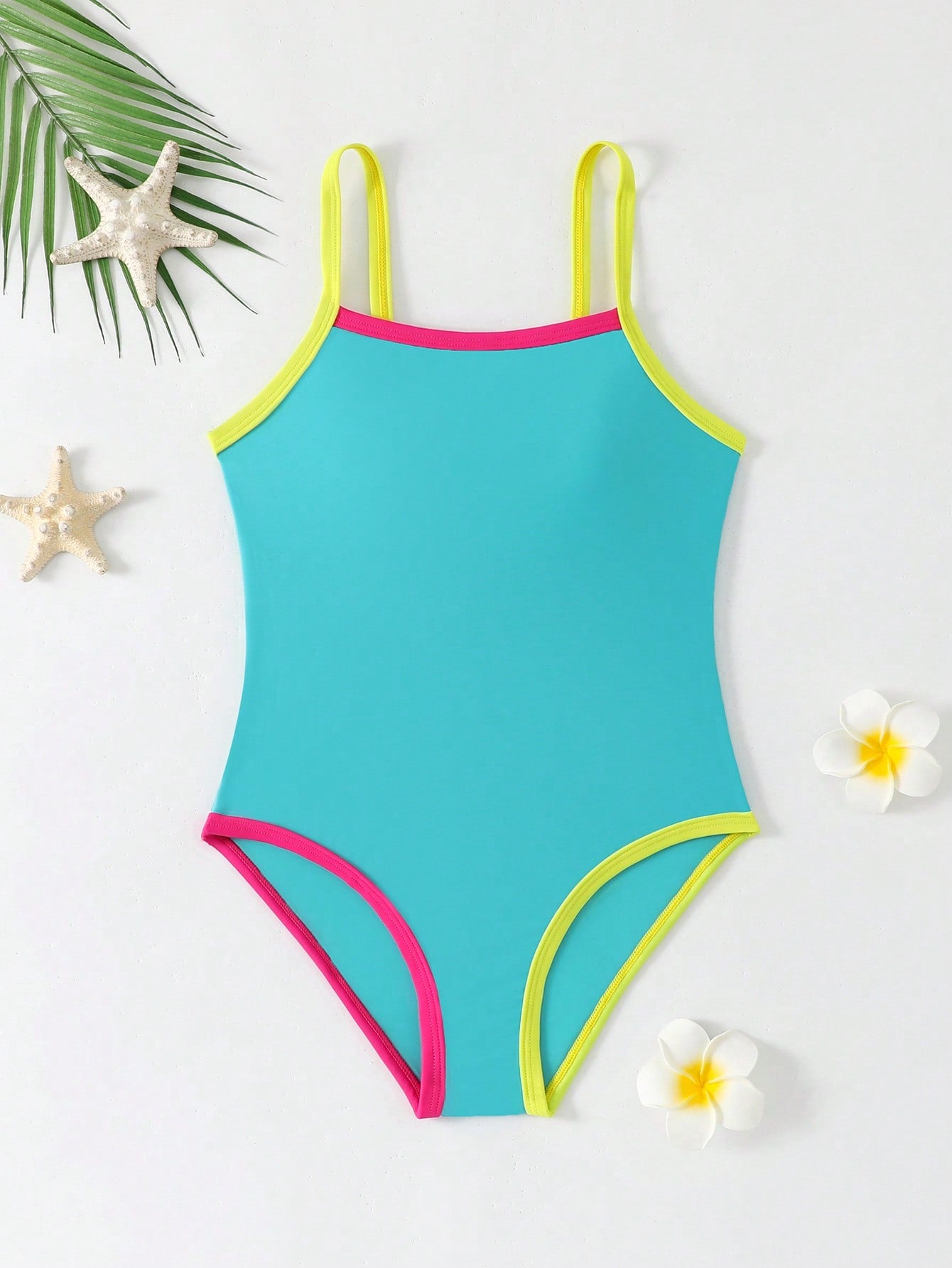 Tween Girls One-Piece Swimsuit With Adjustable Cross Straps, Suitable For Swimming, Summer Vacation, Beach And Seaside