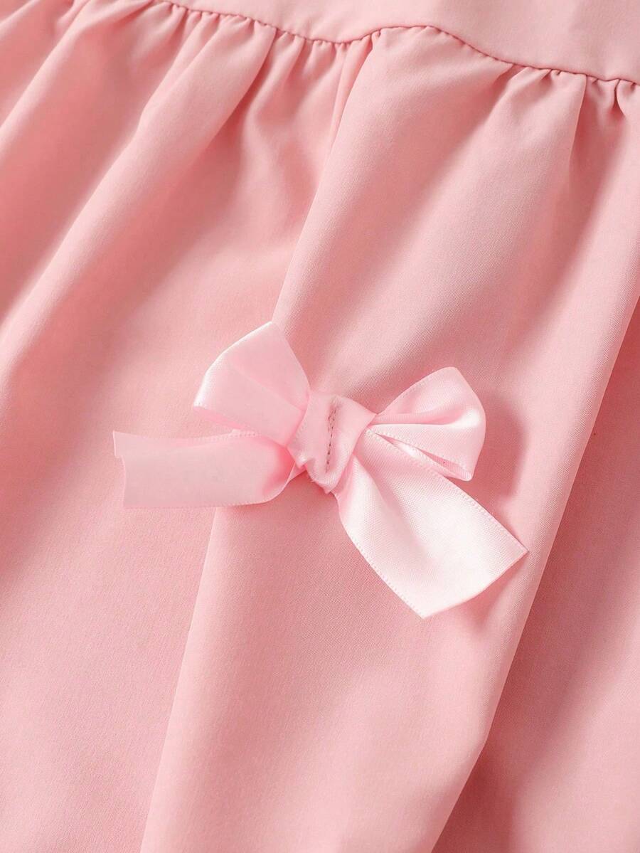 ChillGRL square neck short puff sleeve A-line long dress for teen girls featuring shirred high waist detailing and a flounce hem.