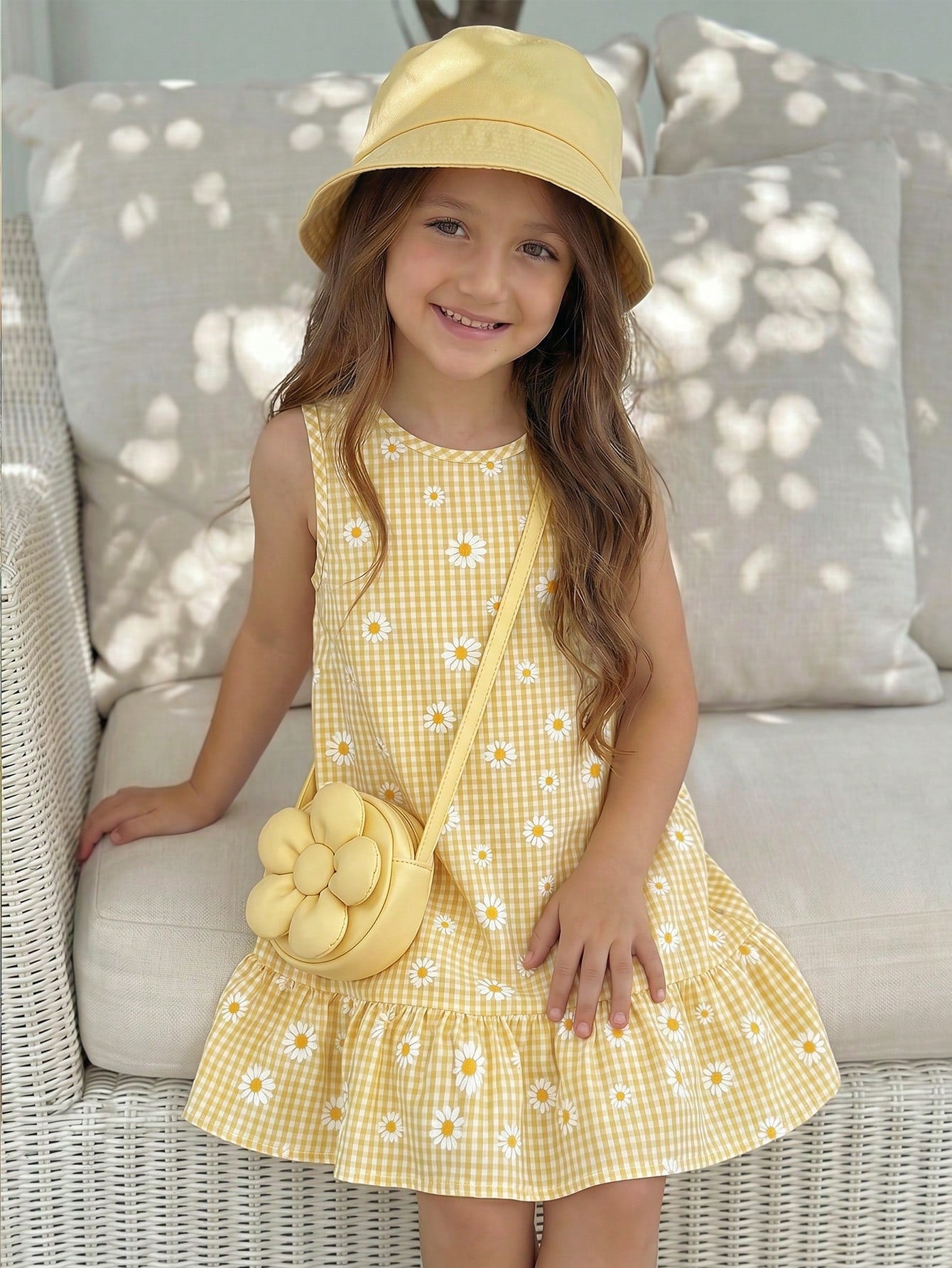 Tween girls sleeveless halter tunic dress with colorful rainbow striped colorblock pattern, button detail, short length, and regular fit for summer vacation or beach wear.