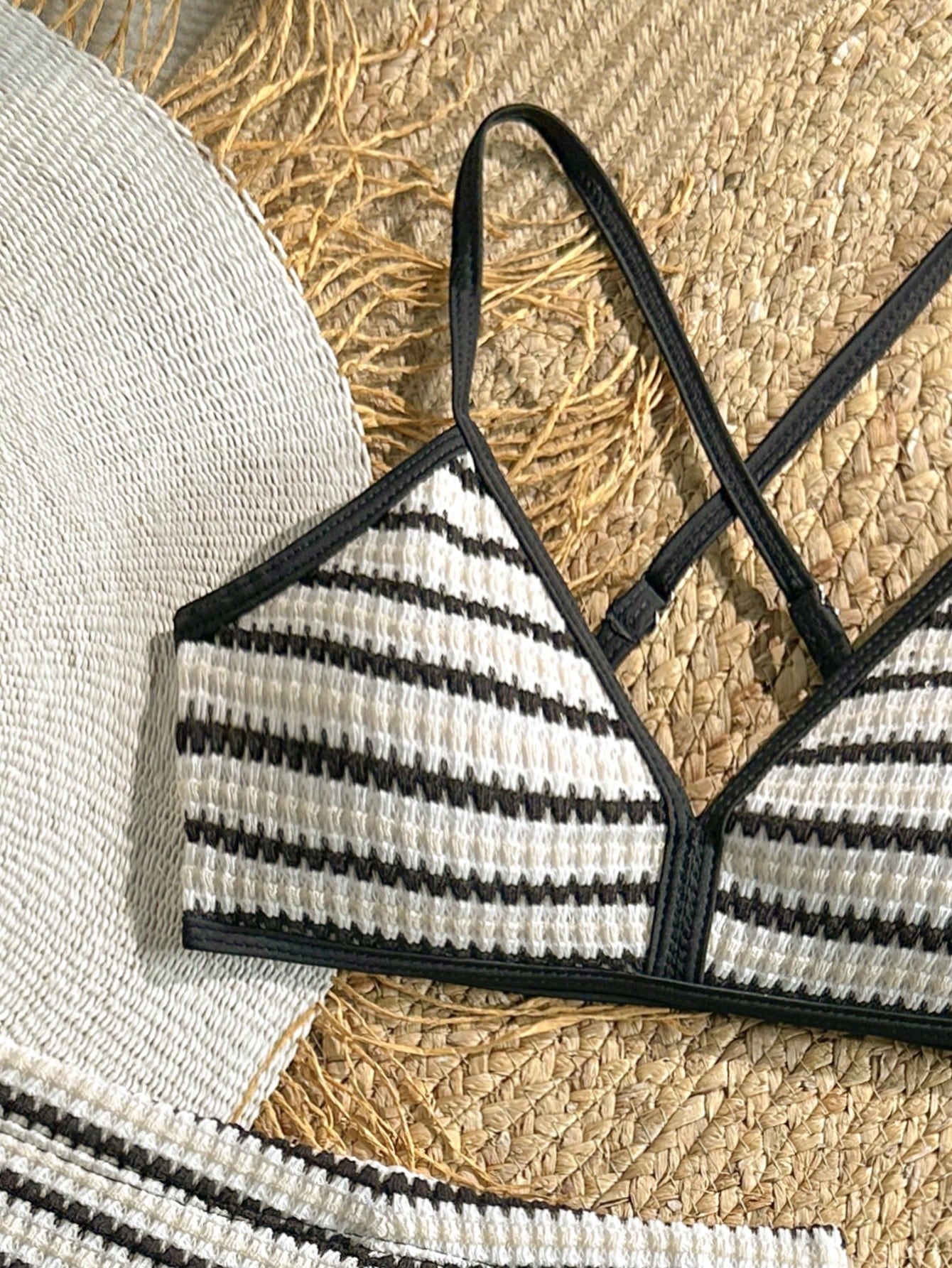 Kids Tween Girl/Tween Girls Black And White Stripe Tankini 3 PiecesBeach Pool Partywear Set, Shorts, Casual Holiday Beach Swimwear, Fashion Summer