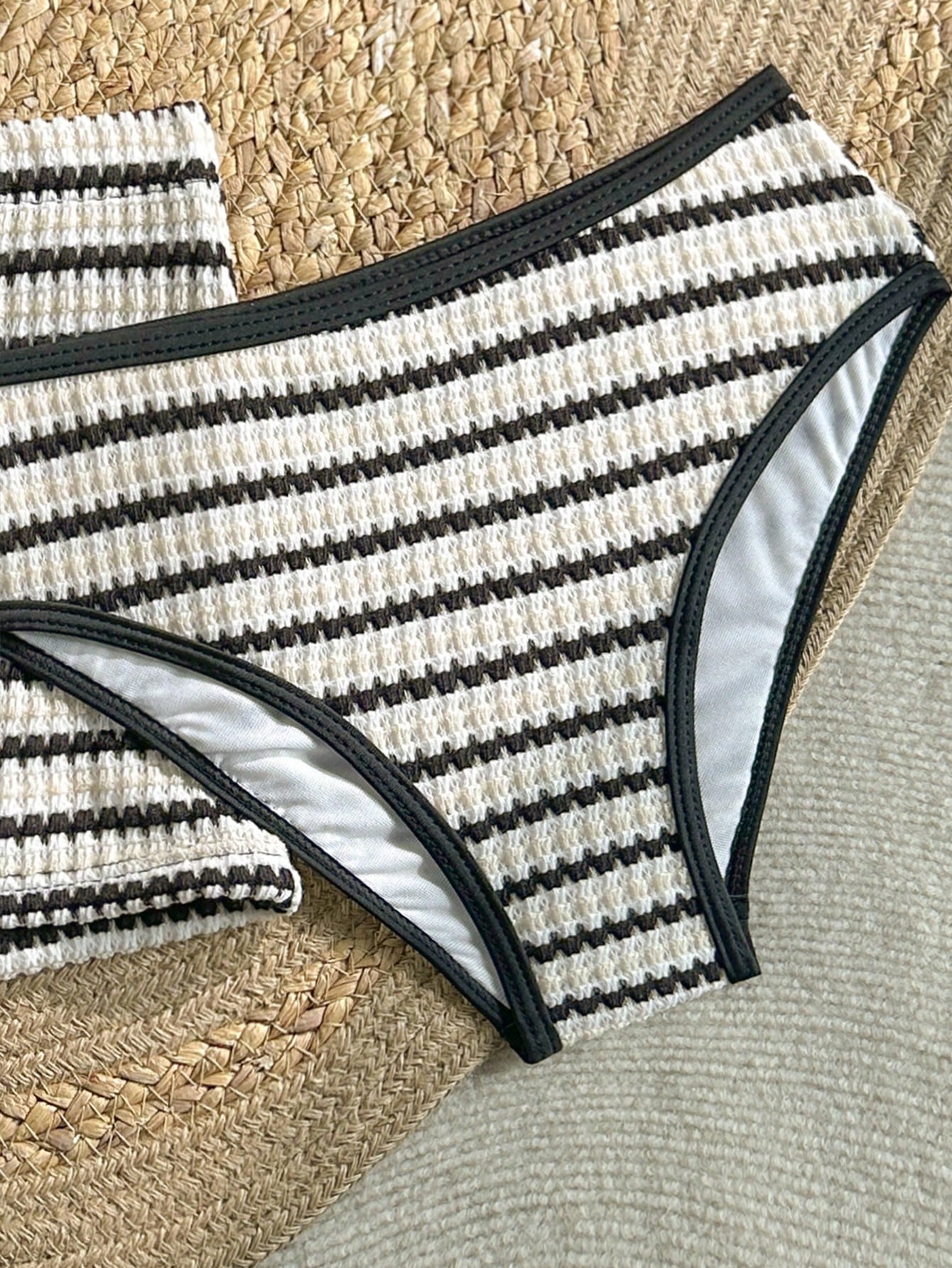 Kids Tween Girl/Tween Girls Black And White Stripe Tankini 3 PiecesBeach Pool Partywear Set, Shorts, Casual Holiday Beach Swimwear, Fashion Summer