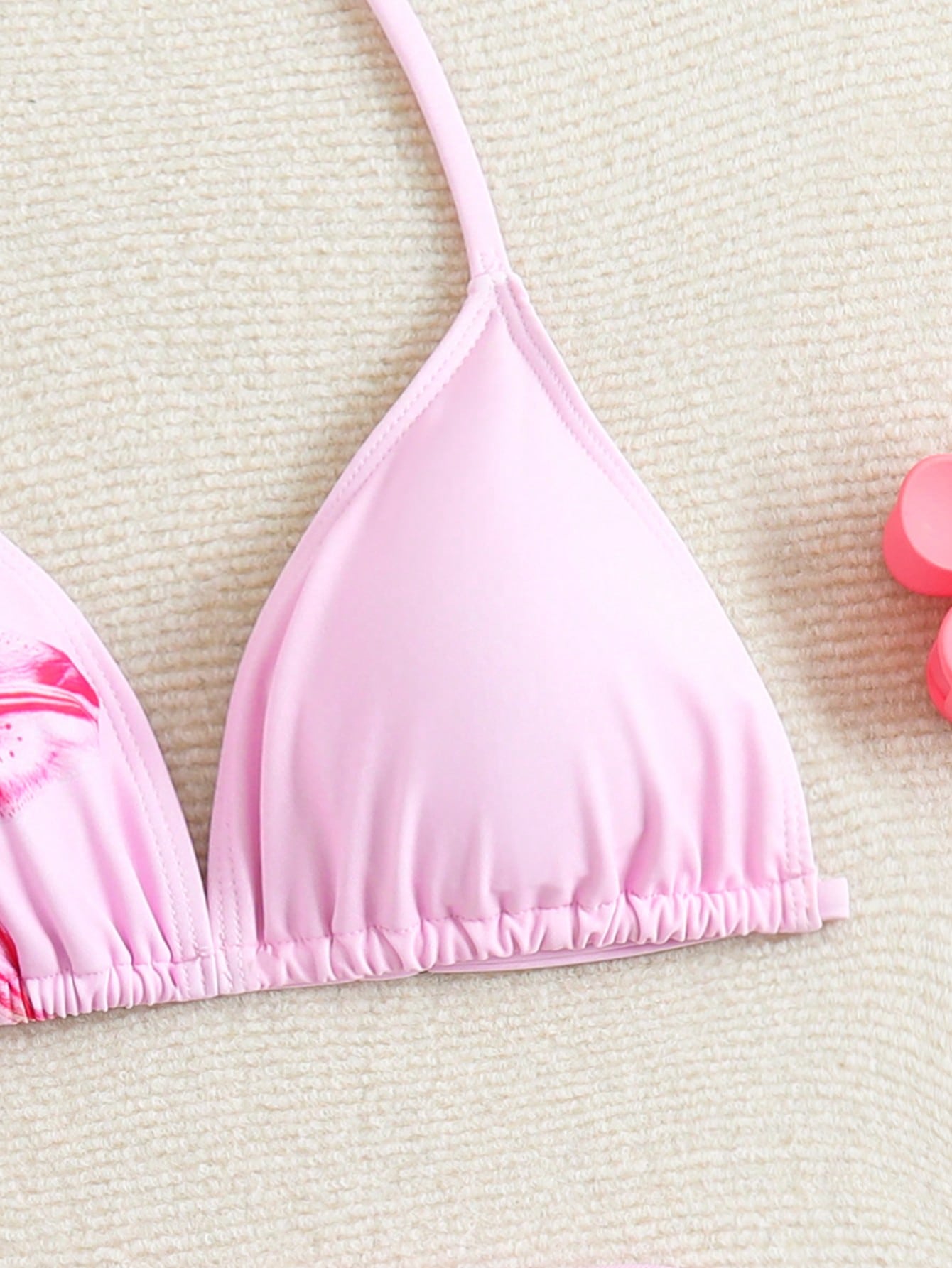 Cute Girls' Ditsy Floral Triangle Bikini Set (Print Randomly)