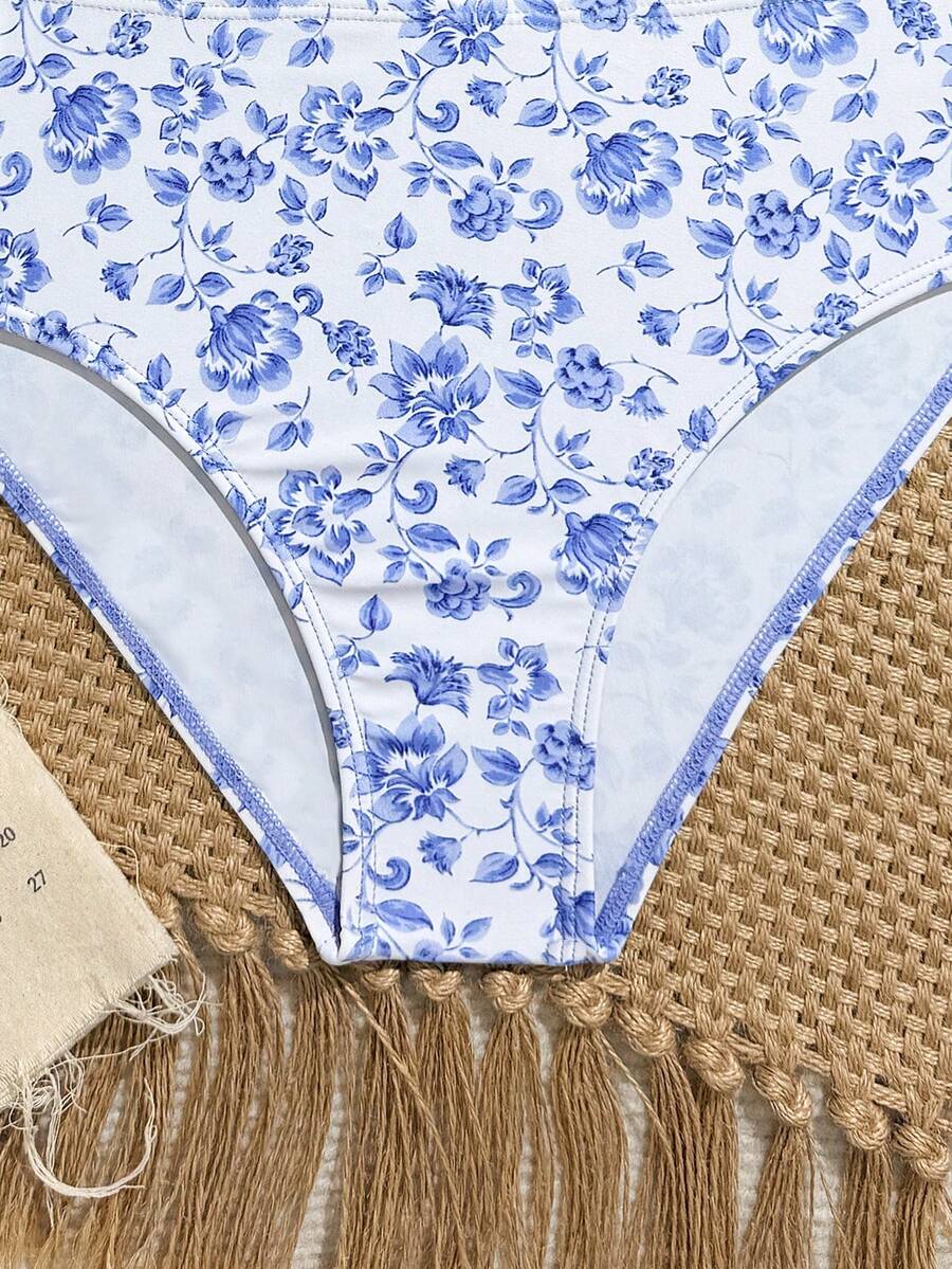 Tween girls multicolor striped 2-piece bikini set with spaghetti strap top, twist detail, and short high-waist or mid-waist swim bottoms for beach and pool wear.