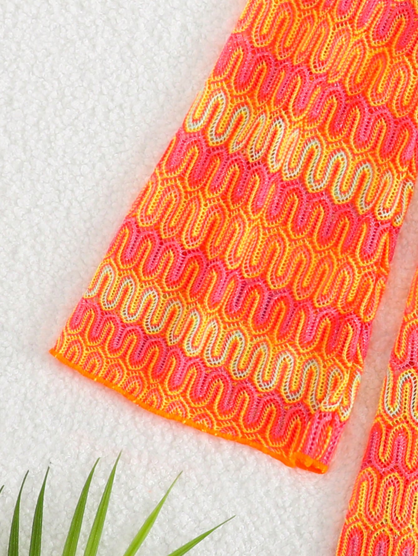 Orange long sleeve mesh swimwear cover up for tween girls with a round neck and short length