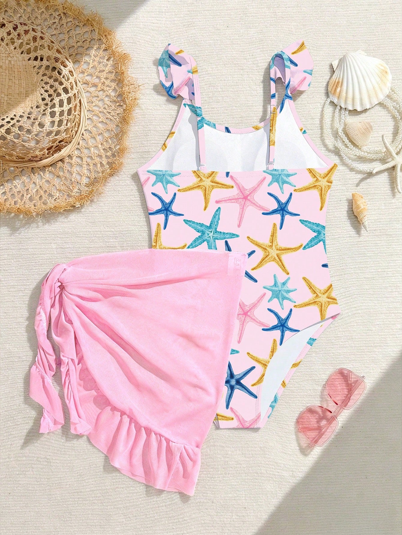 Tween Girls Floral Print One-Piece Swimsuit With Tie-Front Skirt Hibiscus Swimsuit Girls Black With Pink Flower Swimsuit Tween Hawaiian Outfit Black One Piece Bathing Suit With Skirt