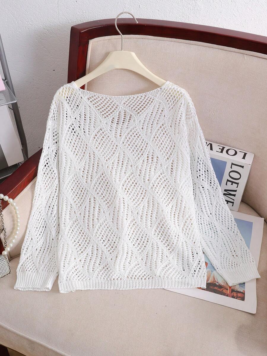 White tween girls V-neck long sleeve semi-sheer cover-up top with fitted shape and plain solid color design for beachwear layering.