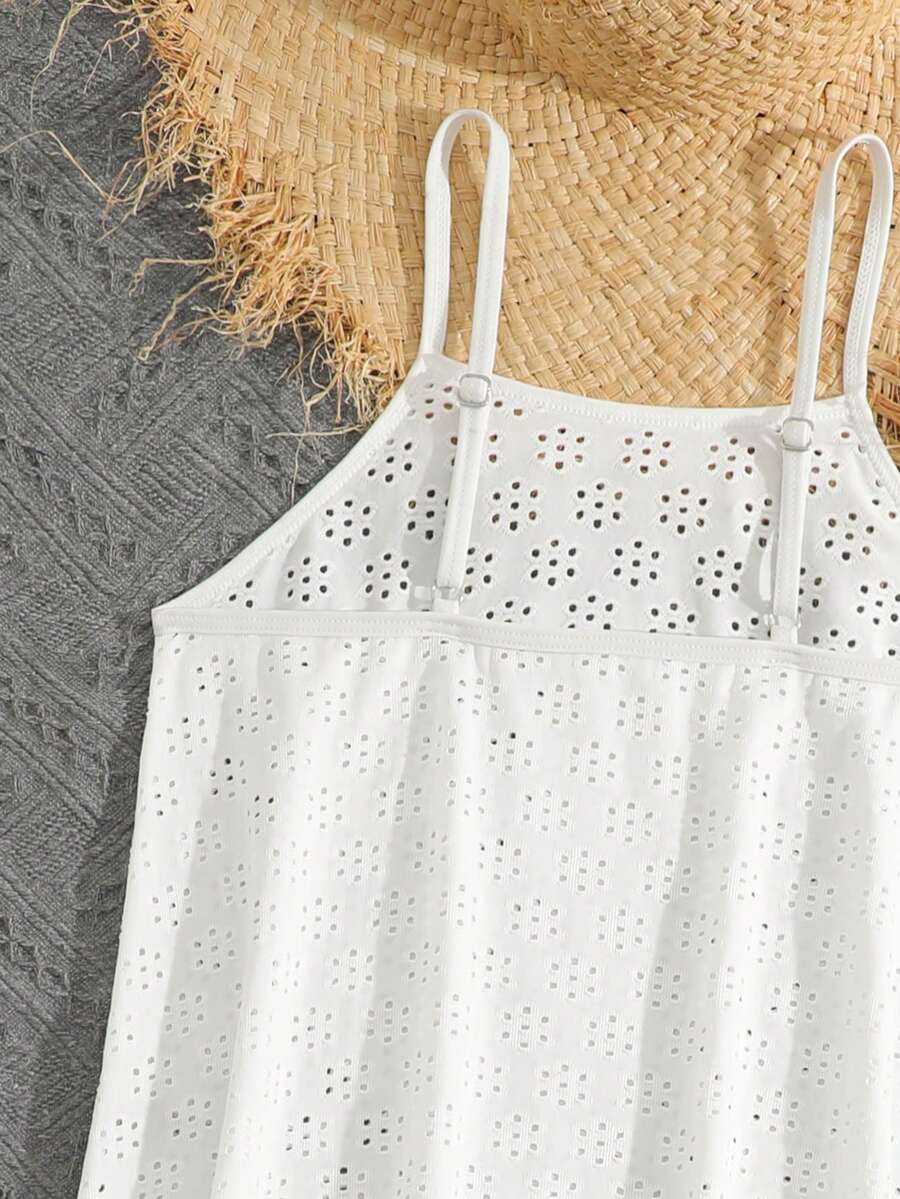 Tween girls' halter sleeveless cover-up dress in semi-sheer fabric for summer beach and pool wear by Elladie Kids.