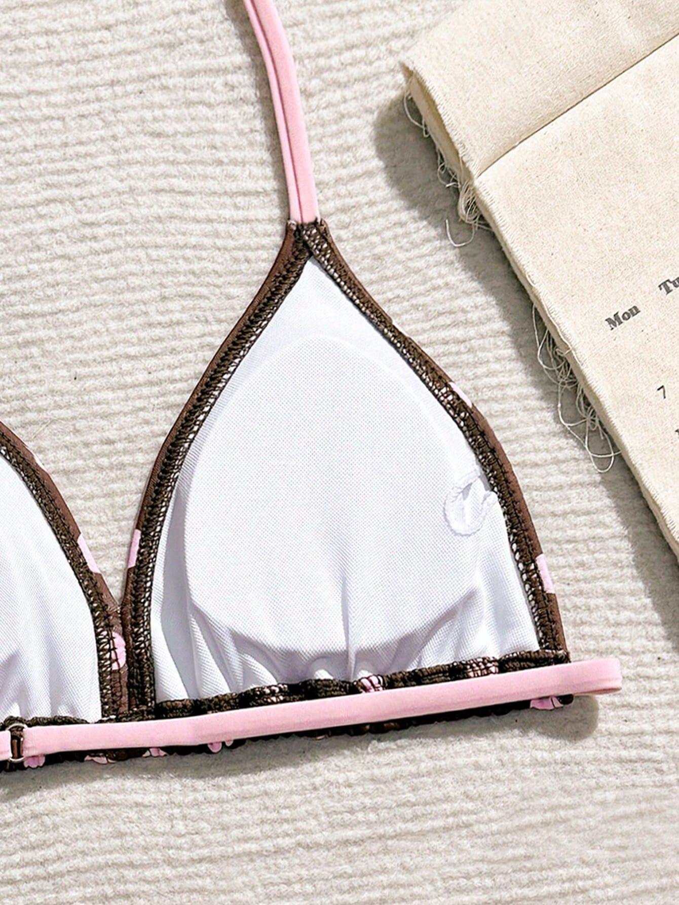 Tween Girls 3-Piece Bikini Set,Brown Polko Dot,Cute,Summer,Beach,Vacation,Holiday,Pink Striped Halter Top,Adjustable Back,Skirt Bottoms,Bathing Suits