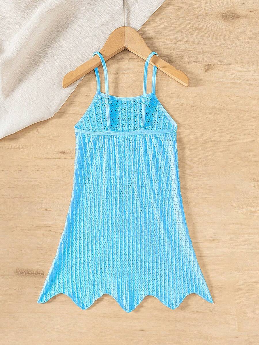 Tween girls' halter sleeveless cover-up dress in semi-sheer fabric for summer beach and pool wear by Elladie Kids.