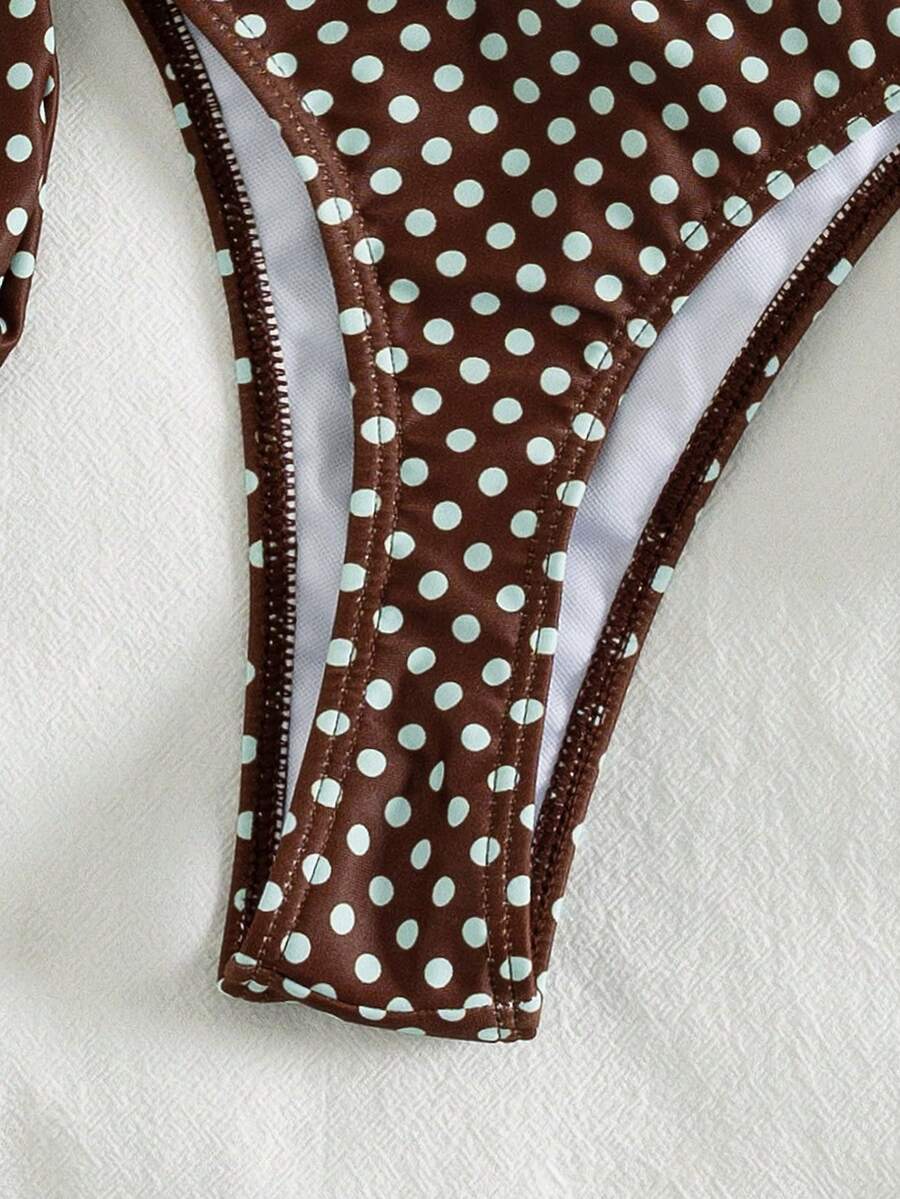 Red halter tie-side bikini set for women featuring a geometric plaid pattern, high-waisted bottoms, wireless triangle cups, and removable padding.