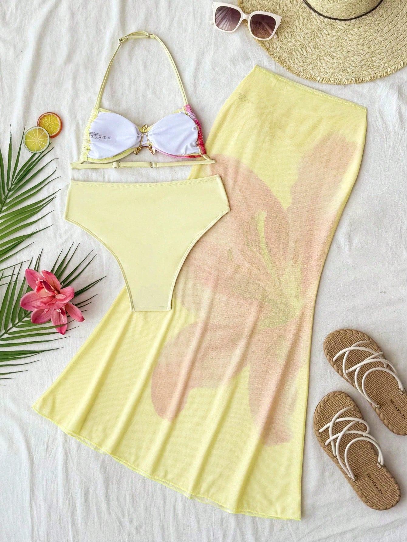 Tween Girl Knitted Blue Bikini Set With Beach-Ready Starfish Details Mermaid Outfit For Summer Vacation